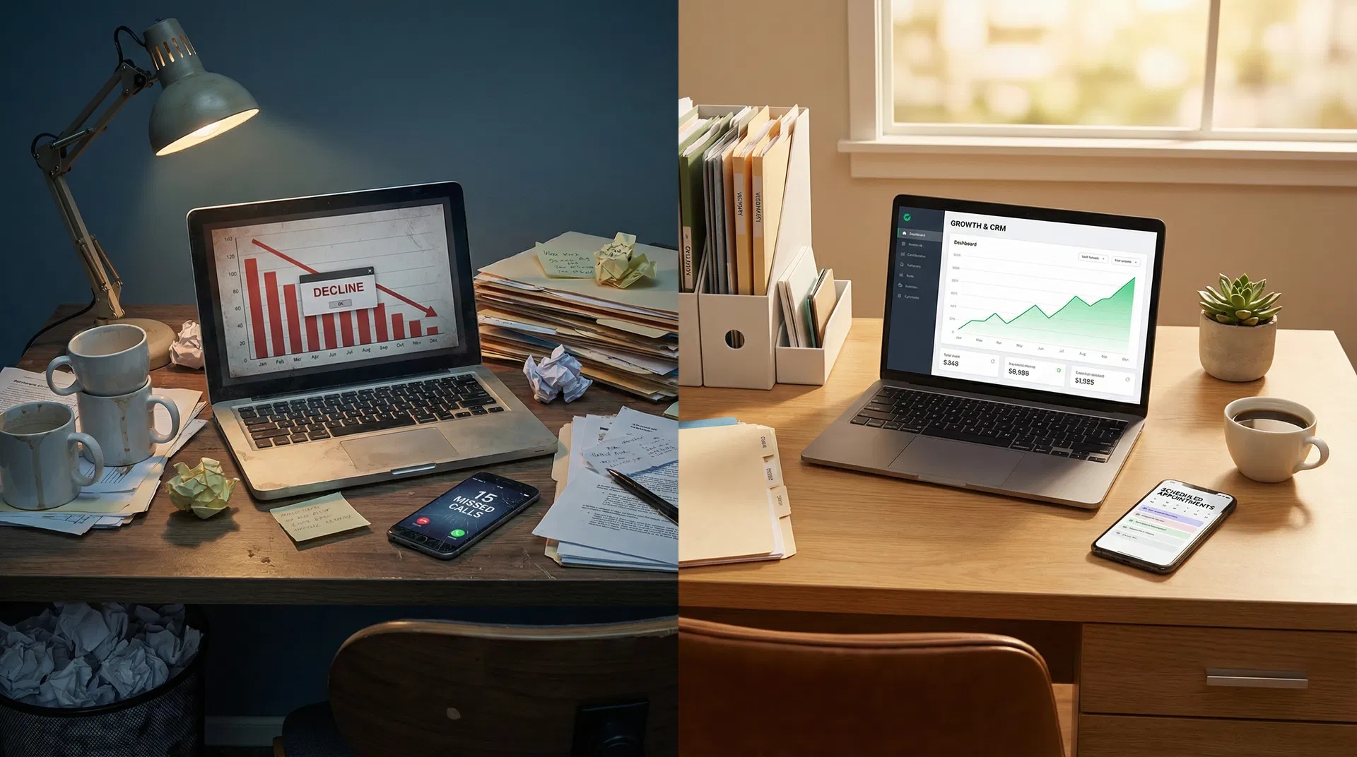 До и после: хаос vs система