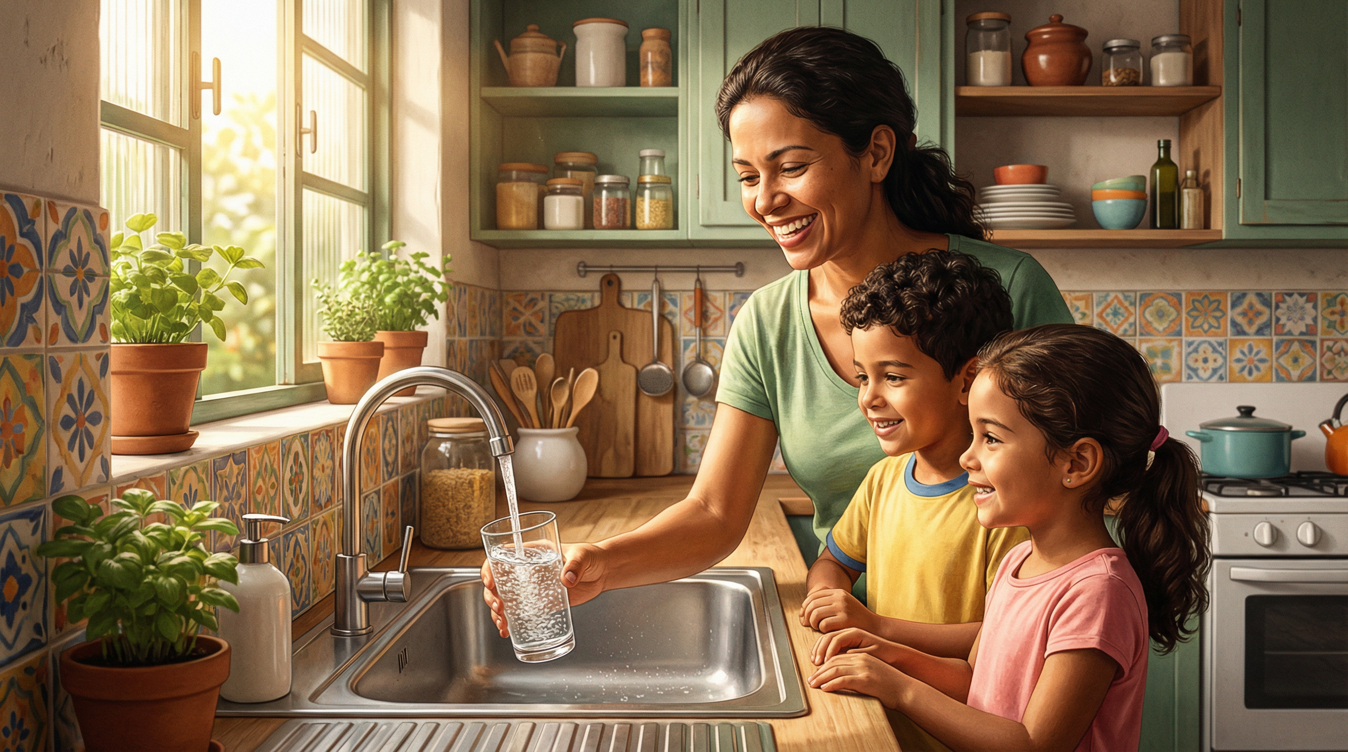 Família Saudável com Acesso à Água Potável