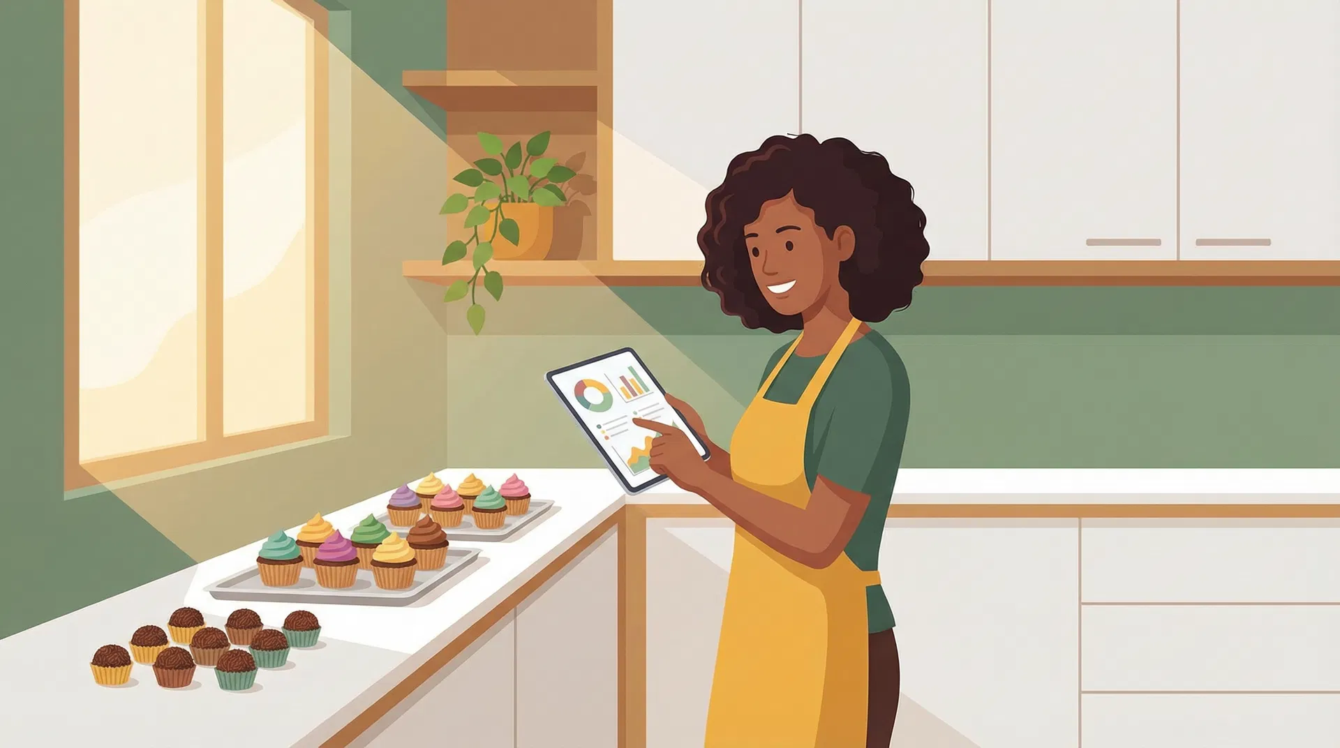 Empreendedora usando o GastroGestor