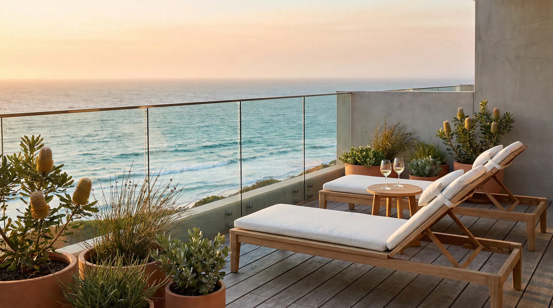 Coastal balcony with ocean view