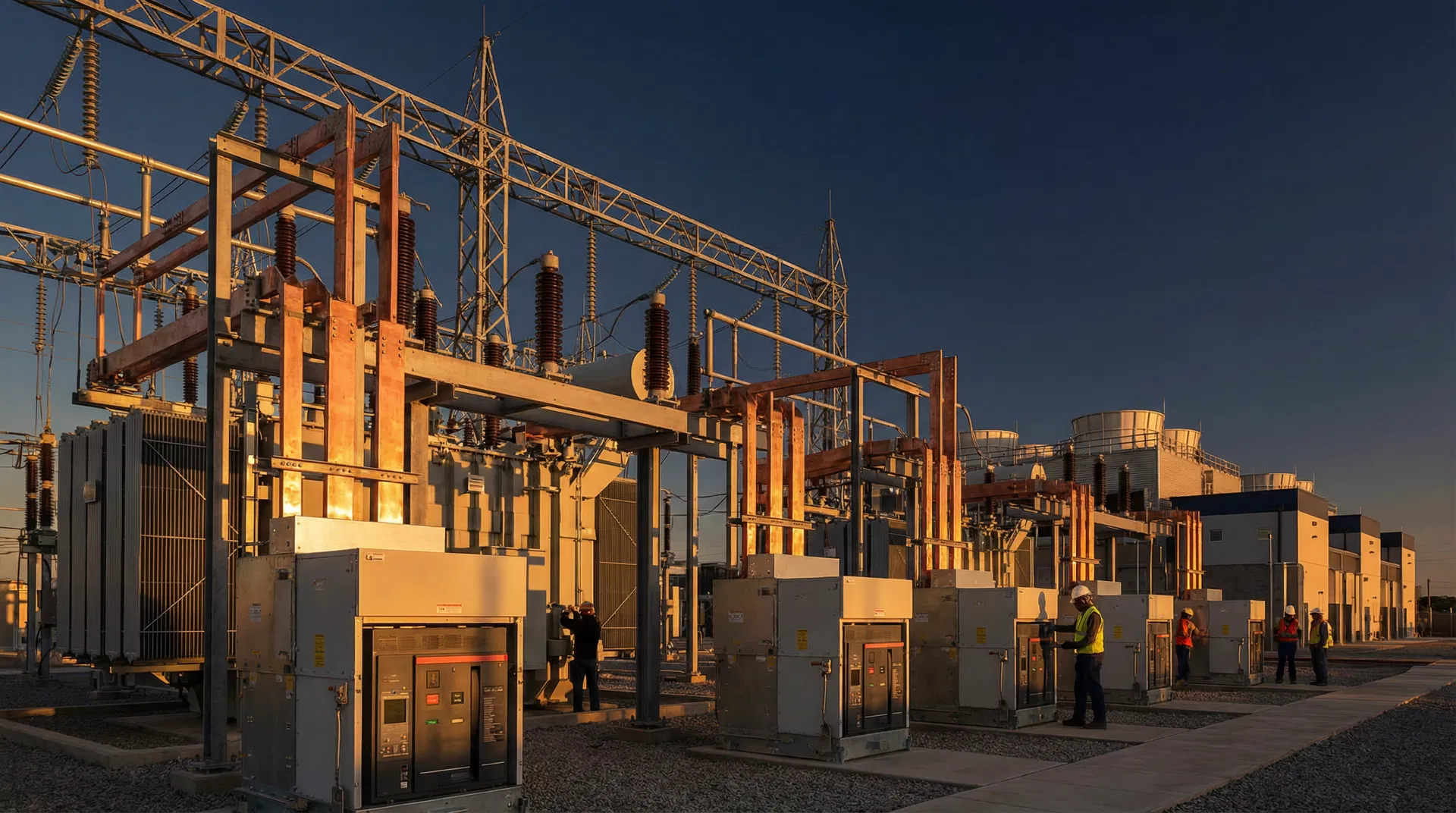 Power infrastructure at a BlockchAIn facility