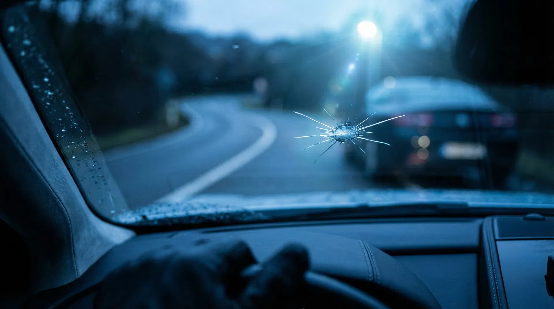 Steinschlag in Windschutzscheibe