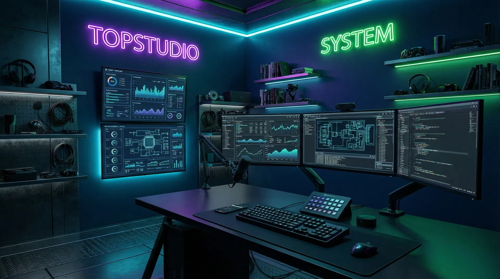Neon Command Center Background