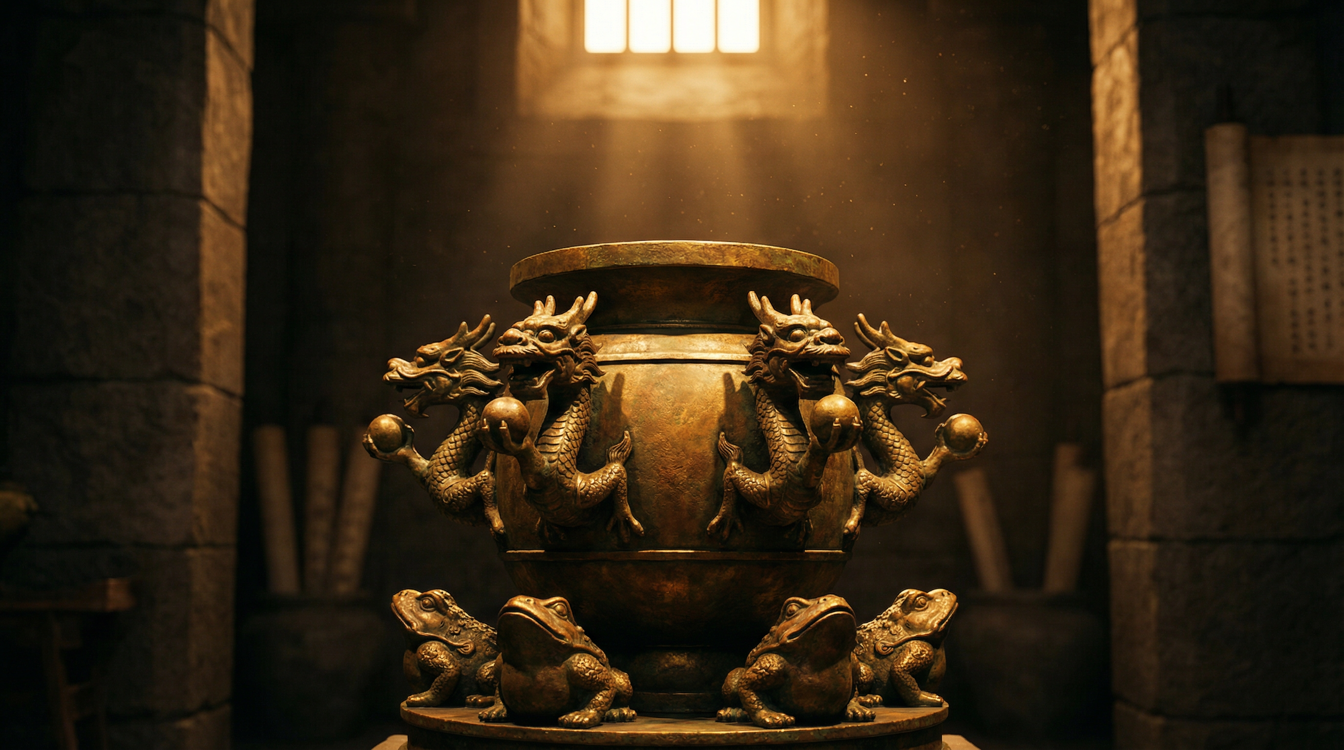 Chinese Seismoscope of Zhang Heng — Han Dynasty China ancient artifact, Classical Antiquity