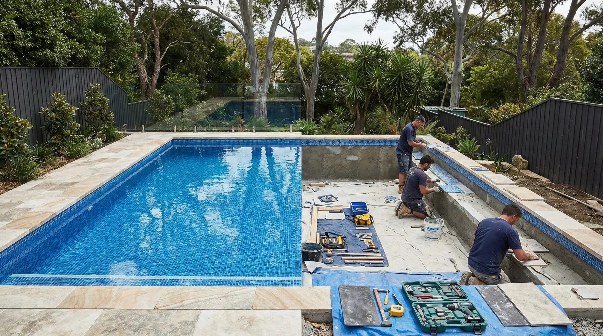 Pool renovation in progress