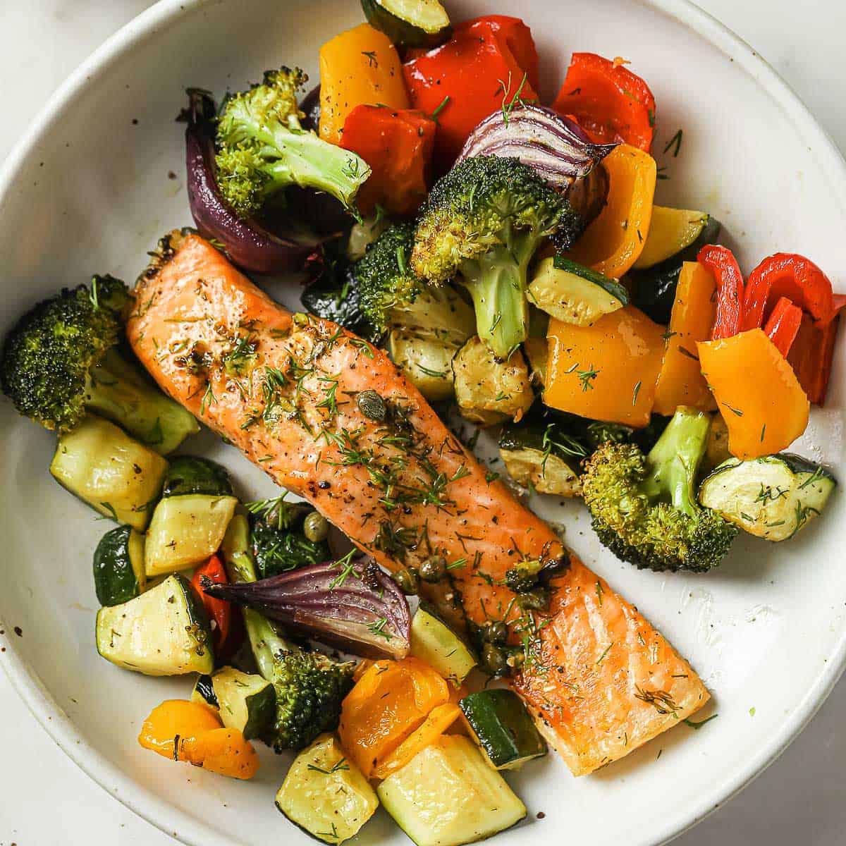 Lemon Herb Salmon with Asparagus and Cherry Tomatoes
