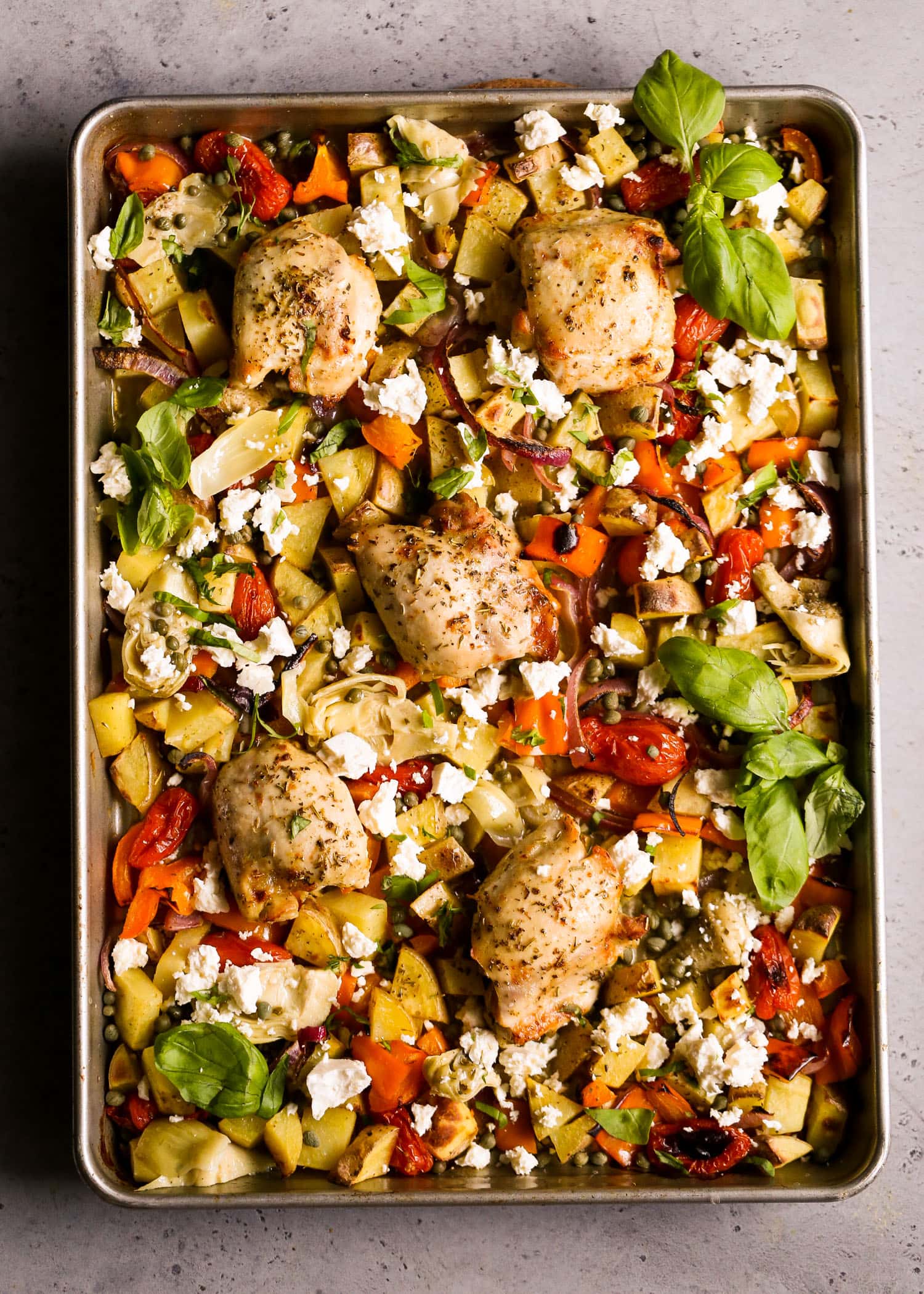 Greek-Style Chicken with Artichoke Hearts, Kalamata Olives, and Feta