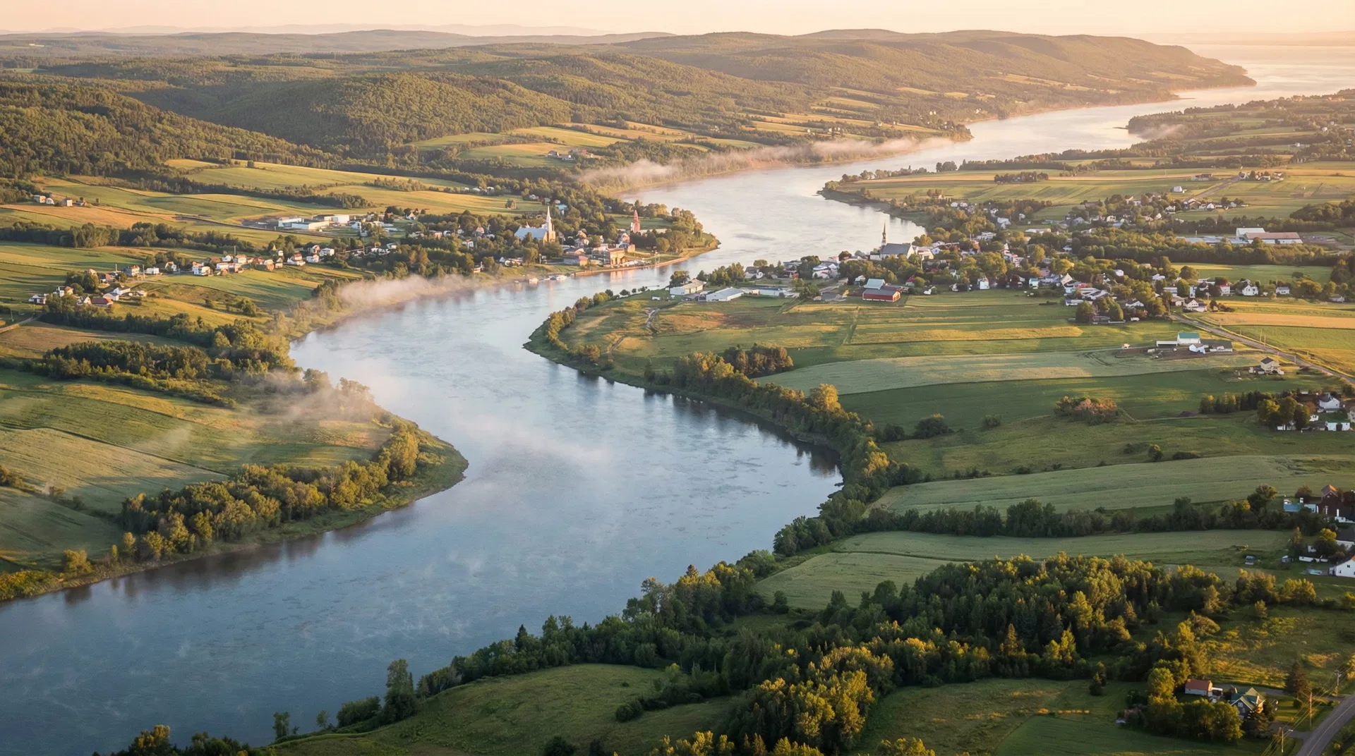 Paysage du Bas-St-Laurent avec le fleuve Saint-Laurent