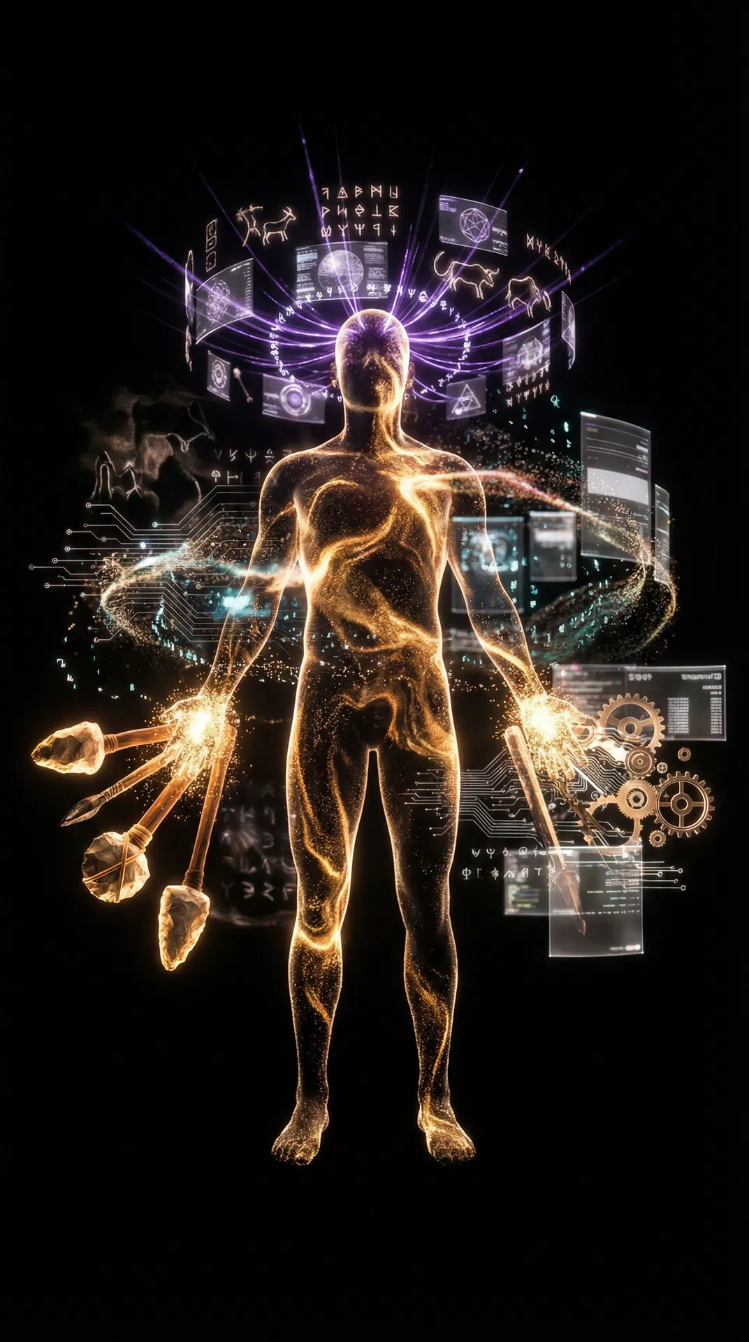 Human consciousness through tools and language