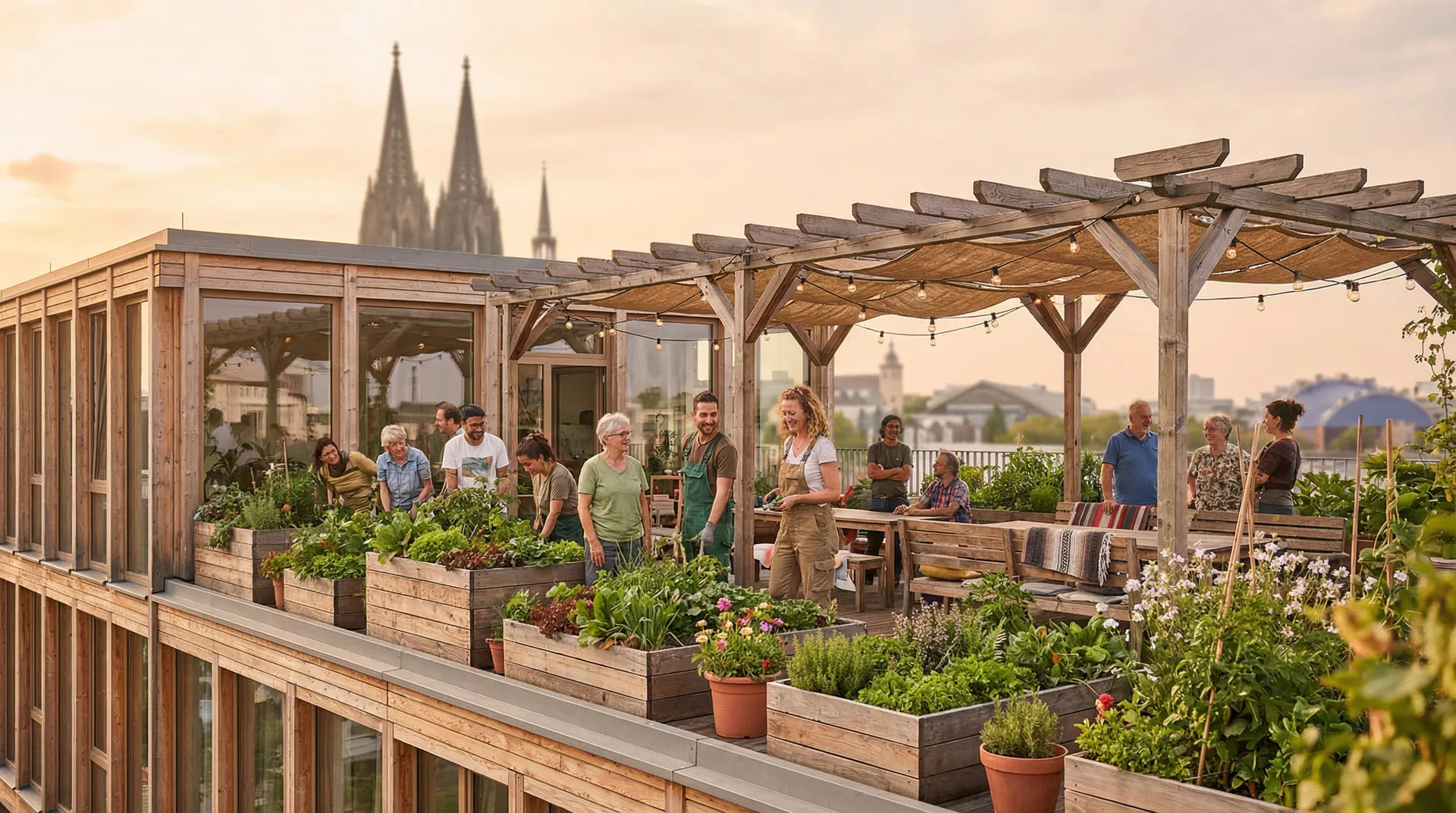 Gemeinschaftsgarten auf dem Dach des Marienhof