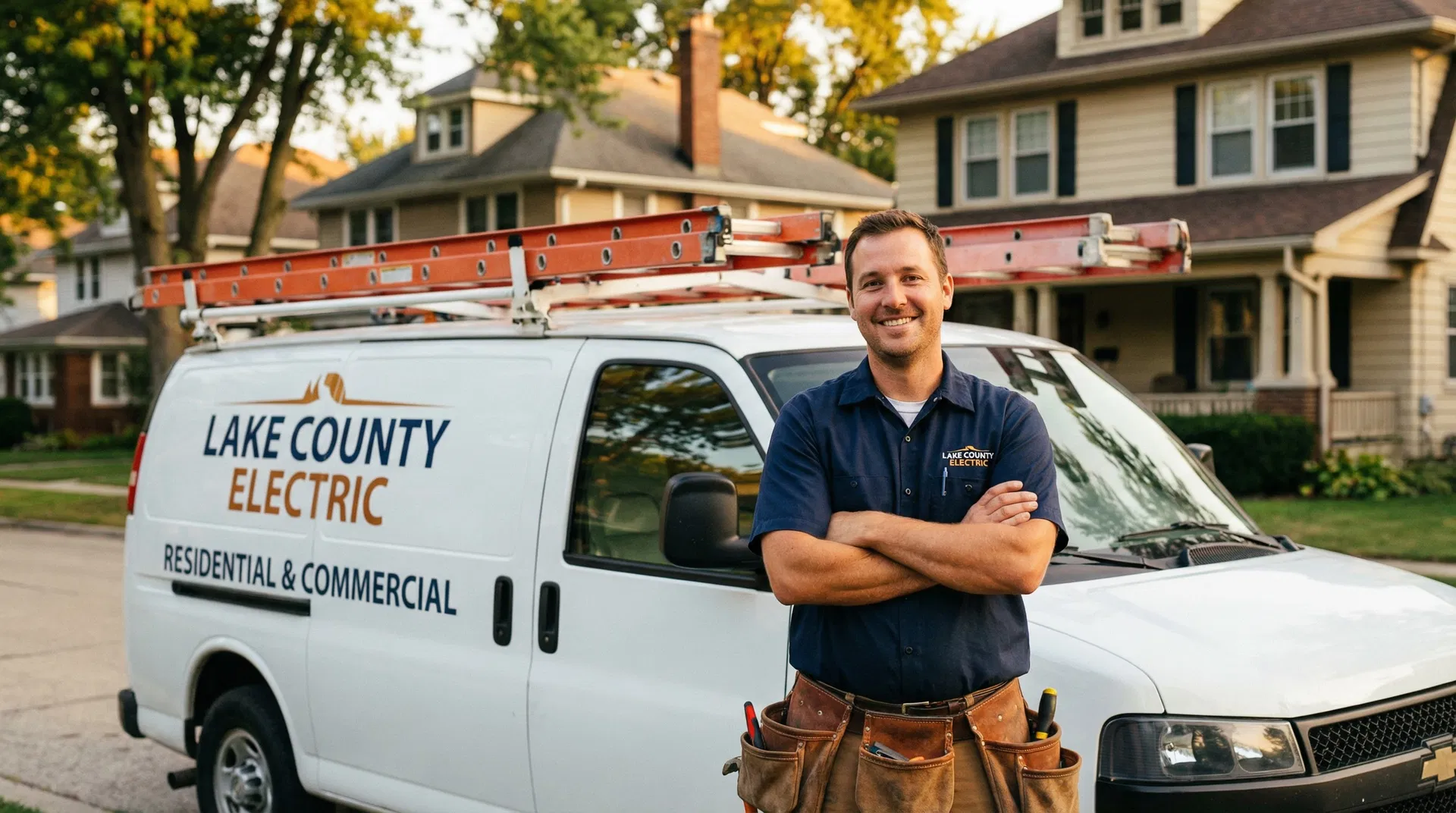 NWI Power Pros electrician with service van