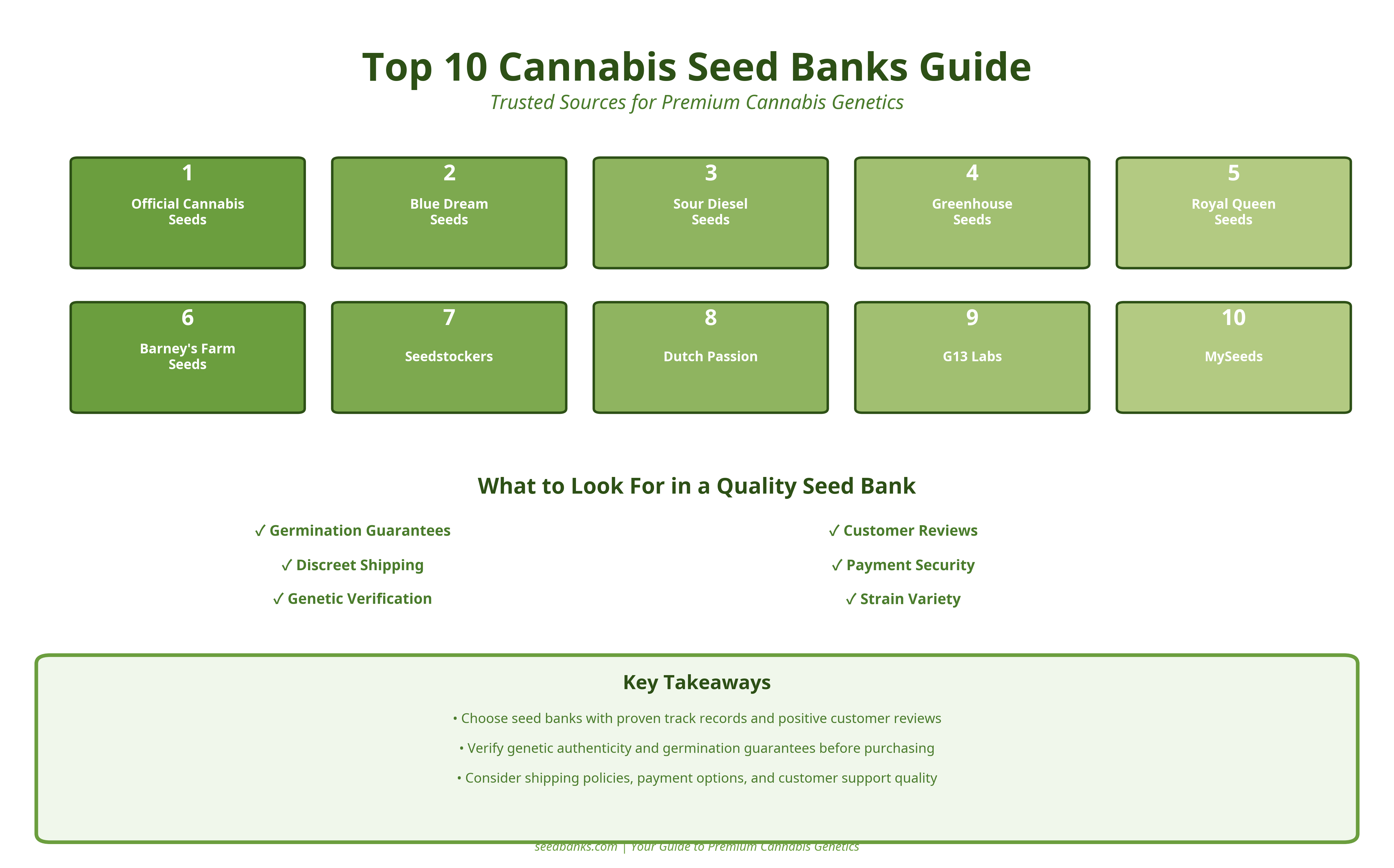 Top 10 Cannabis Seed Banks Infographic