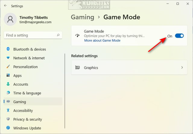 Disabling Game Mode in Windows 11