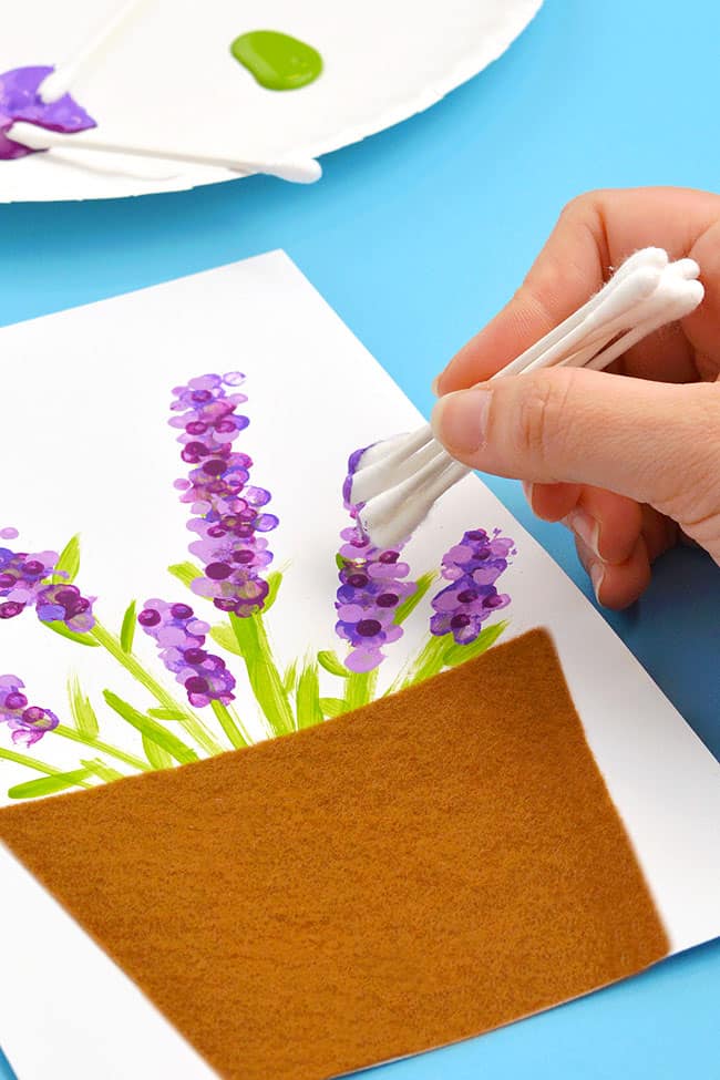 Cotton swab flower painting