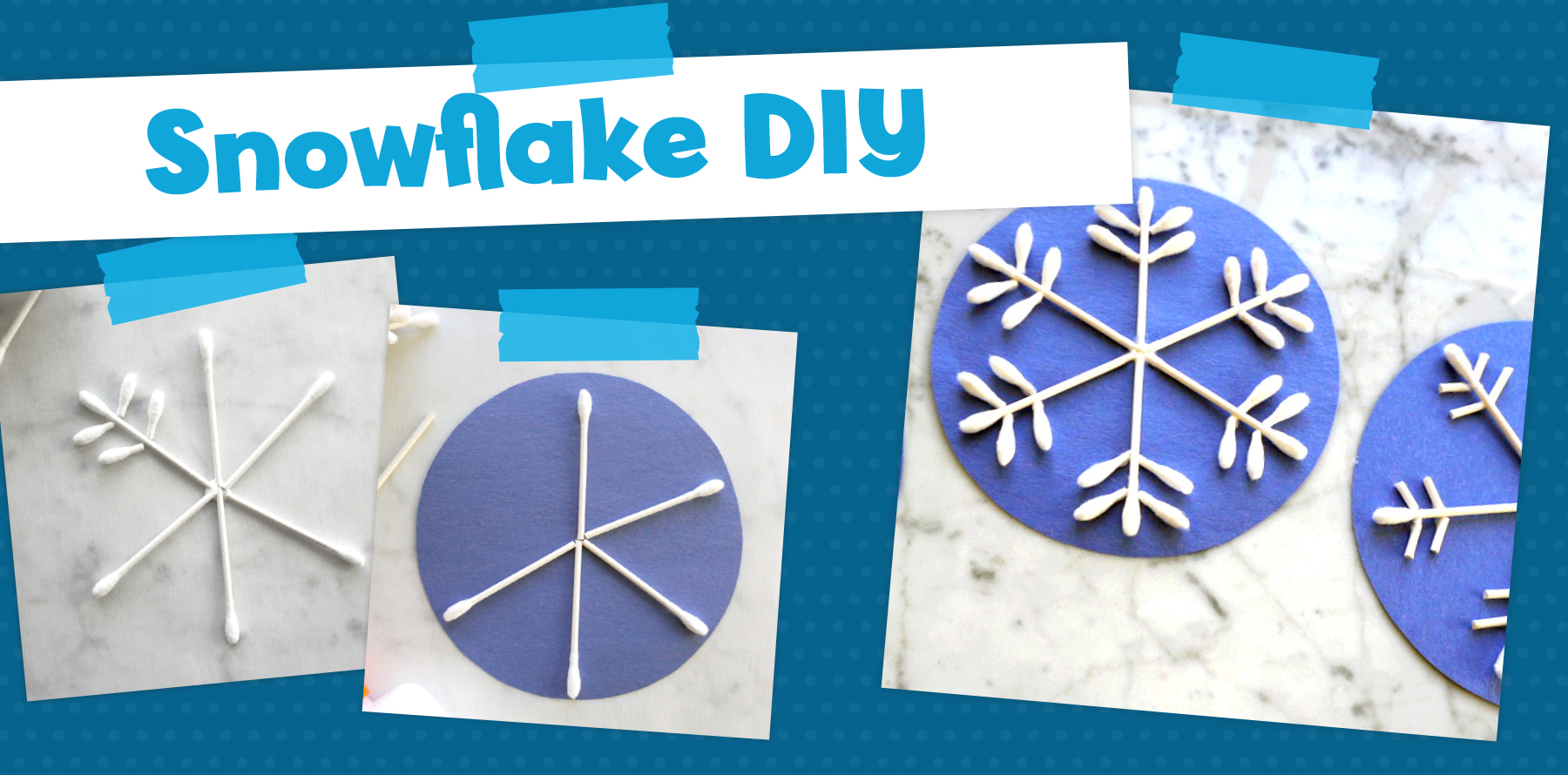 Cotton swab snowflake craft