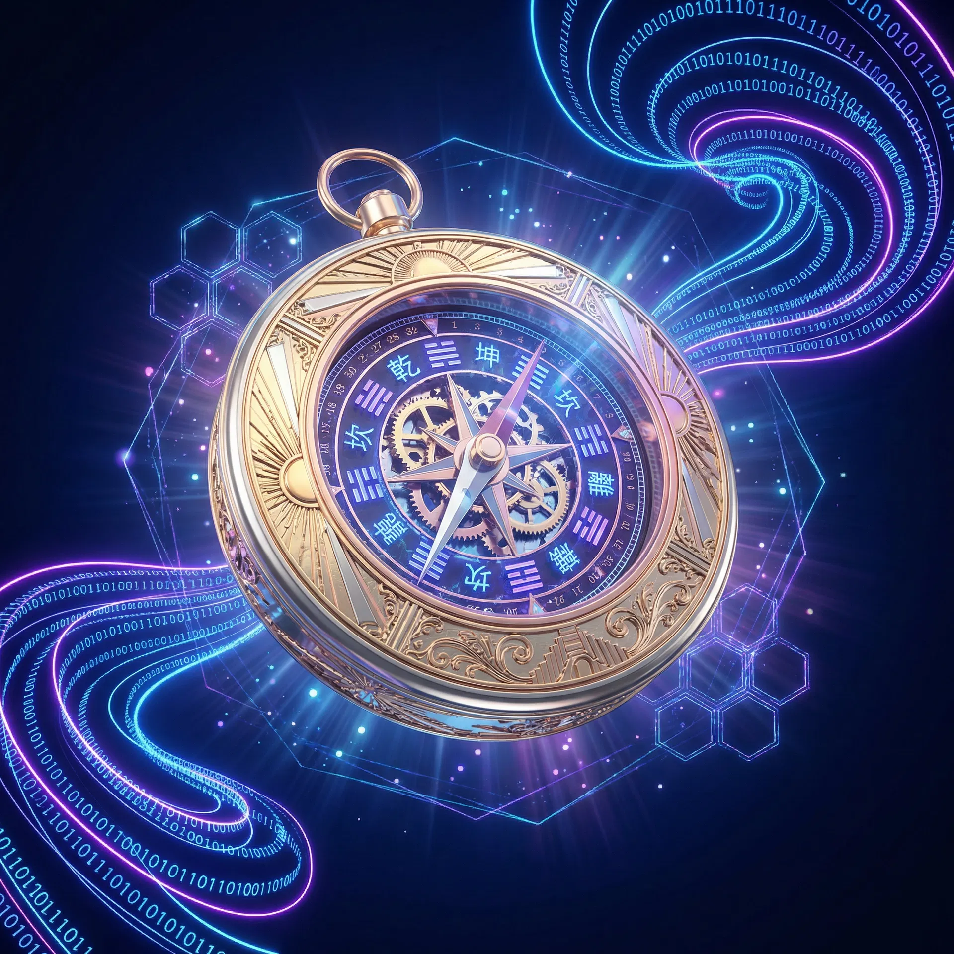 バイナリコードが流れる羅針盤