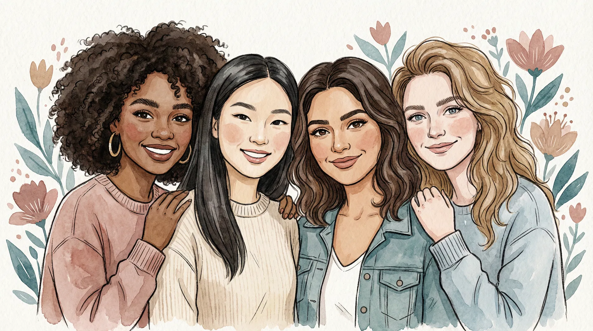 Diverse women with beautiful brows