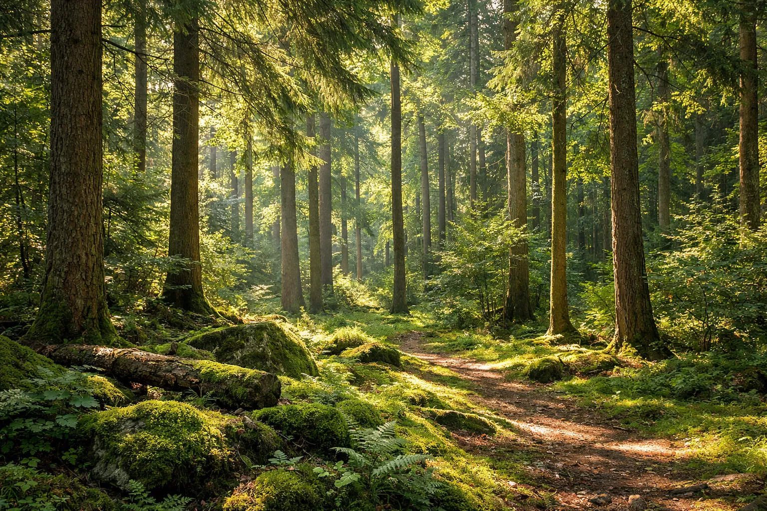 Realistic forest representing sustainability and FSC certification