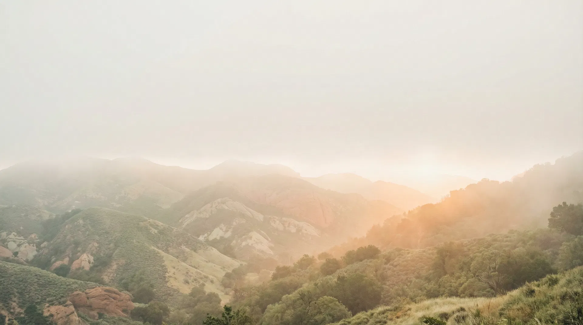 Misty mountain landscape at dawn