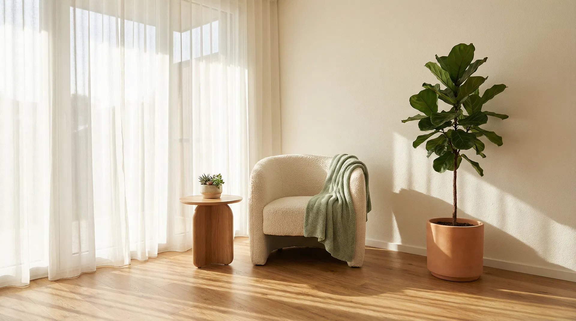 Calm coaching space with natural light