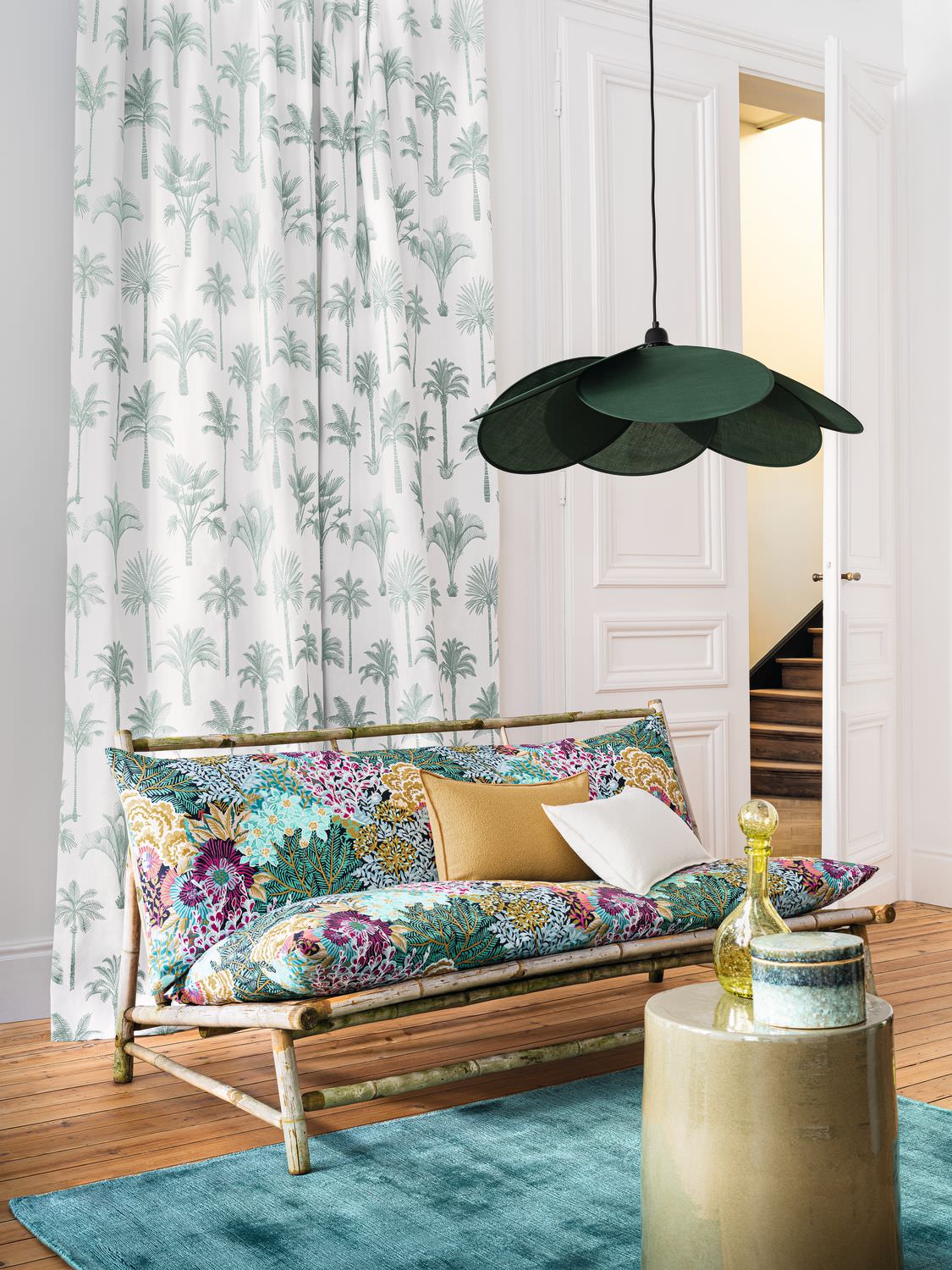 Cortinas de algodão em ambiente aconchegante