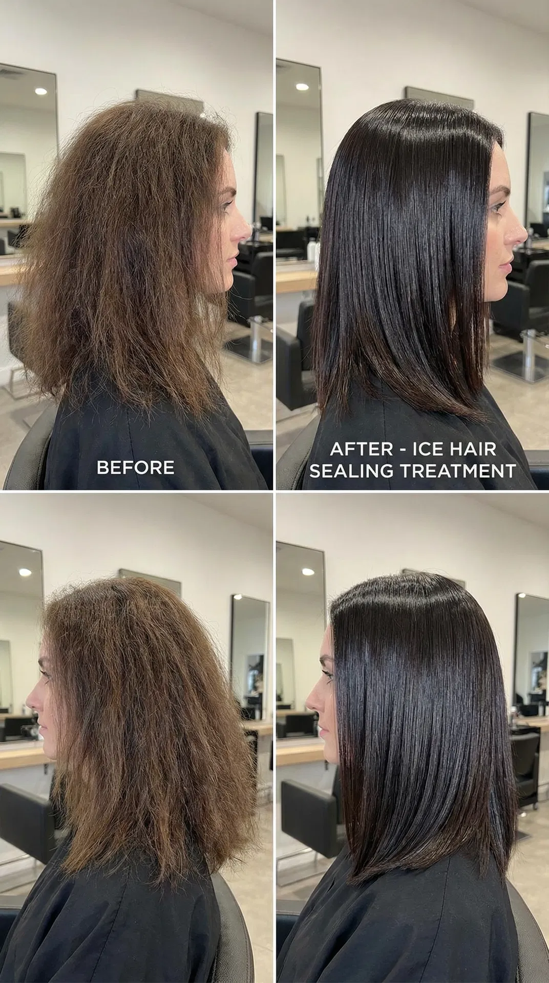 Vorher-Nachher: Eishaarversiegelung Behandlung Ergebnis
