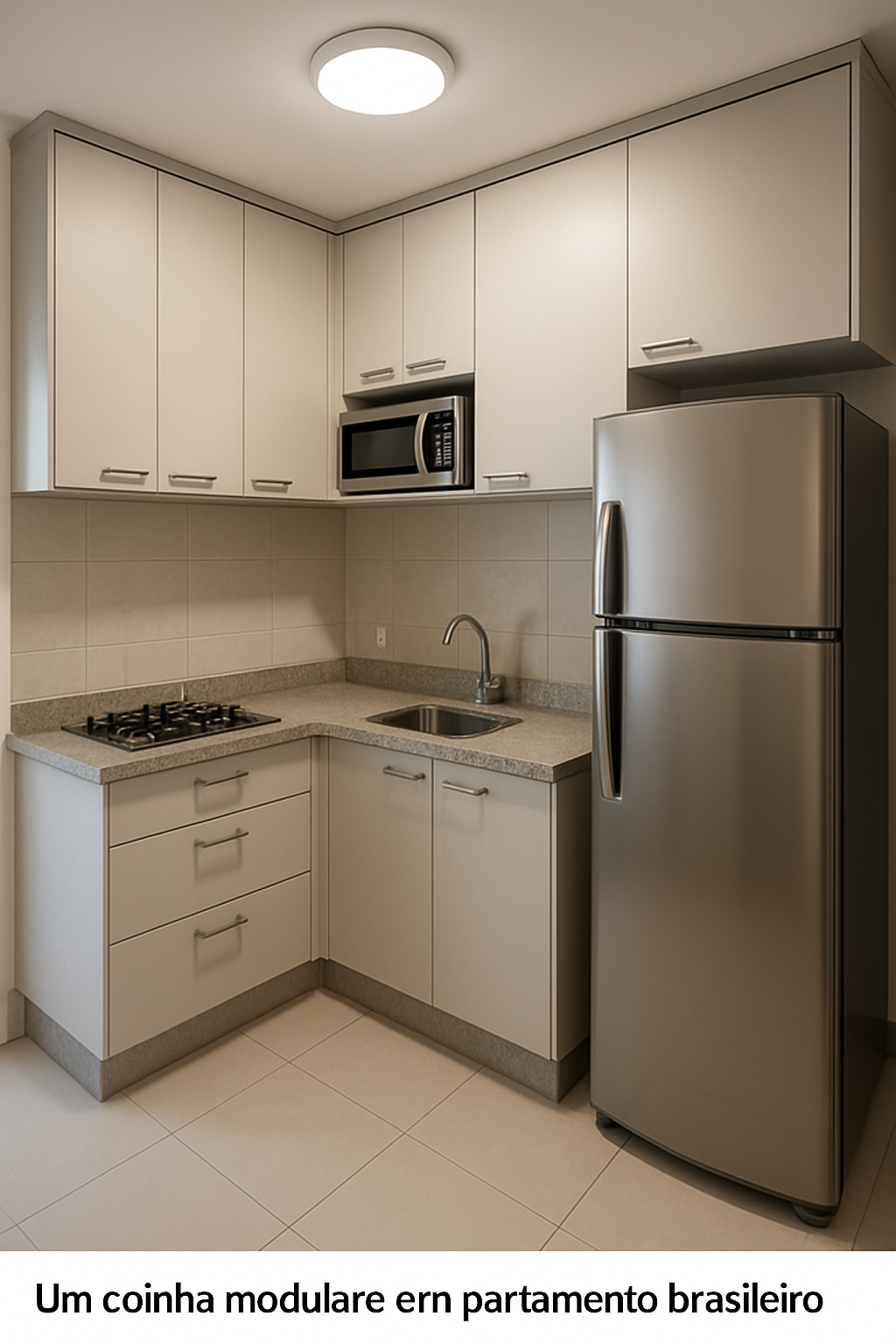 Cozinha compacta com armários modulares planejados