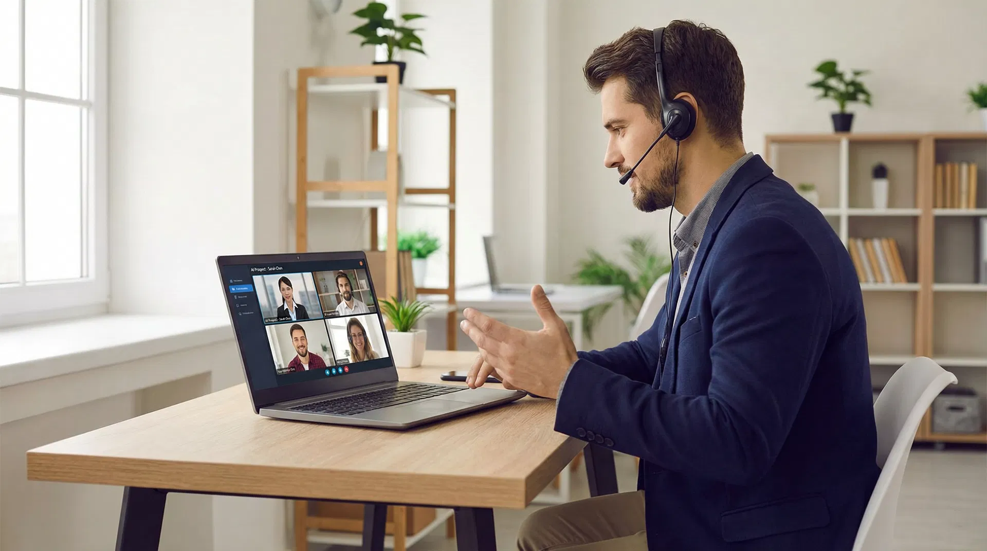 Closer en entraînement avec prospect virtuel IA en visioconférence