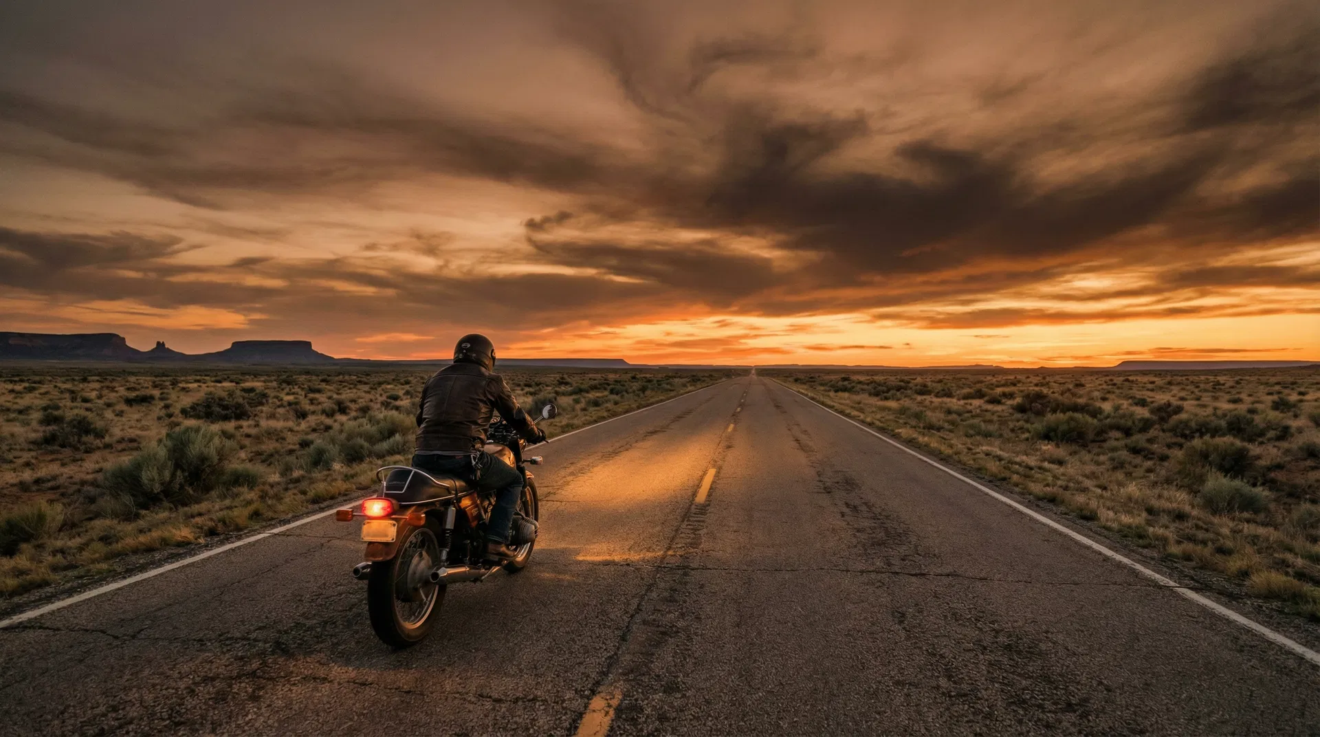 Texas highway at sunset