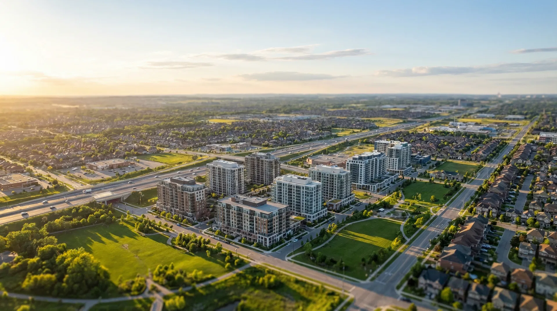 Brampton cityscape aerial view