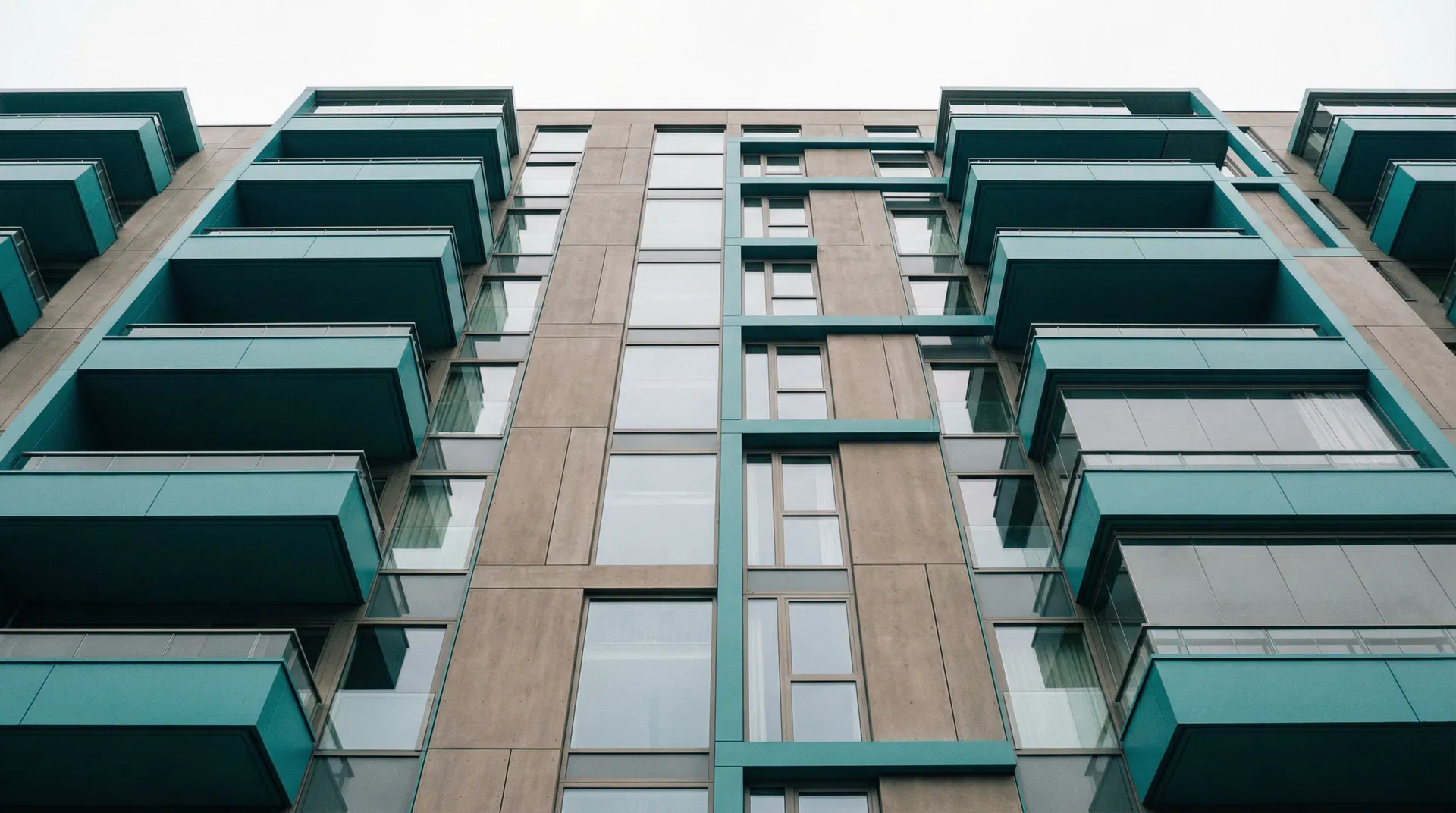Modern apartment building facade