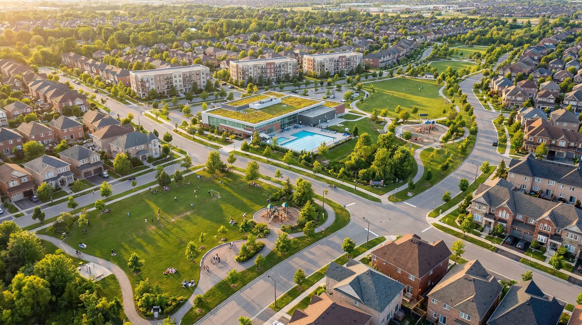 Brampton community aerial view