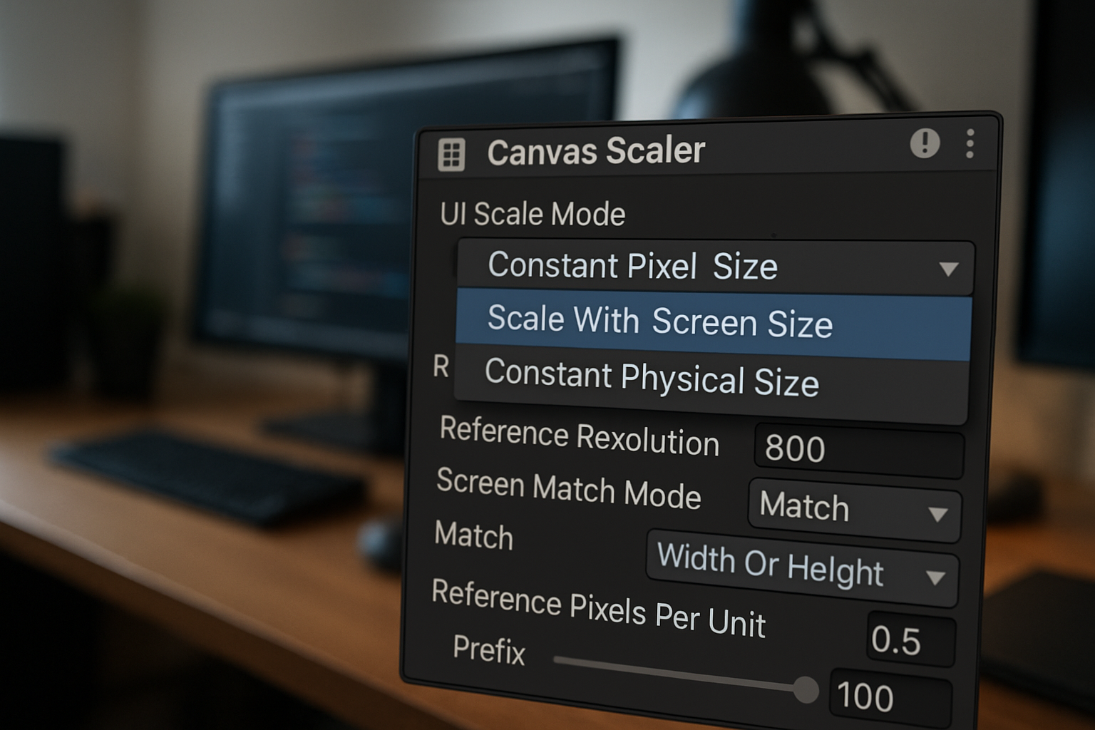 Unity Canvas Scaler Settings