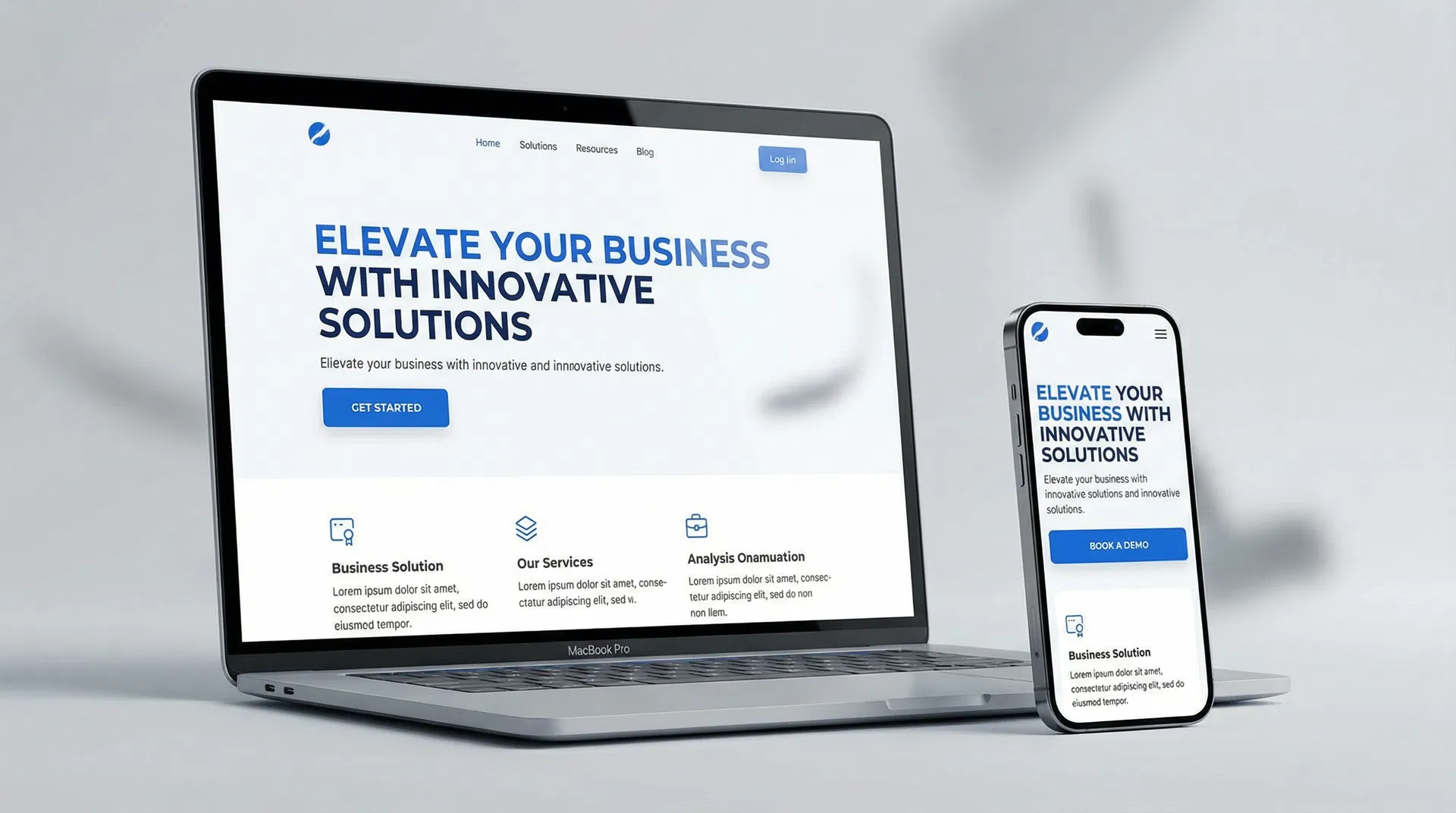 Website mockup on laptop and mobile