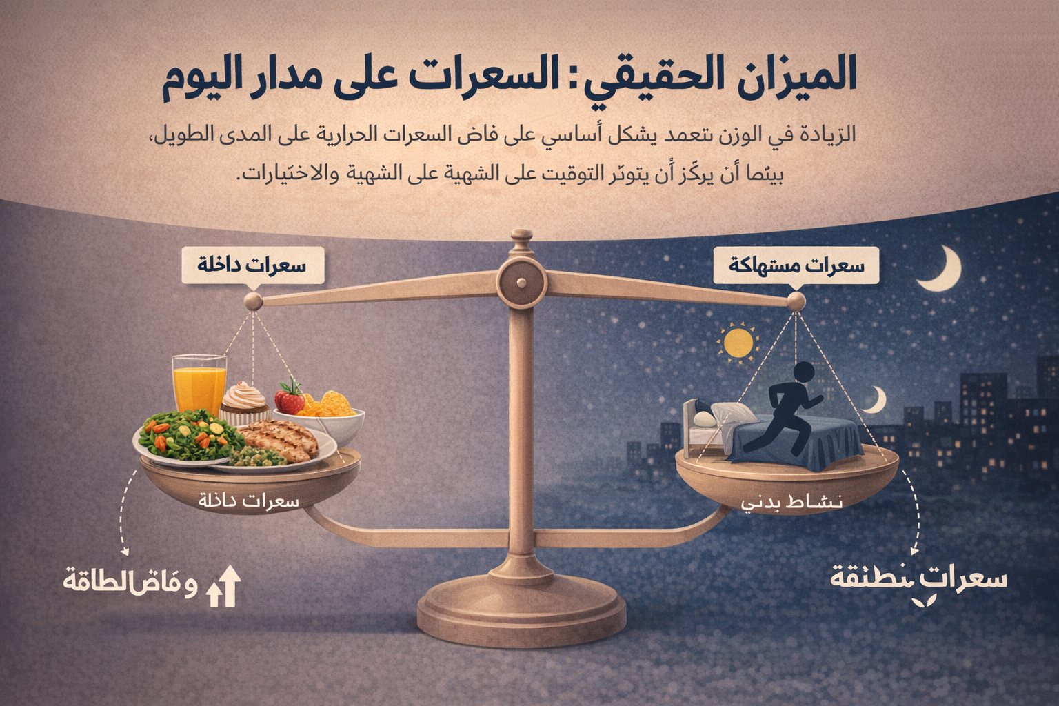 ميزان السعرات على مدار اليوم