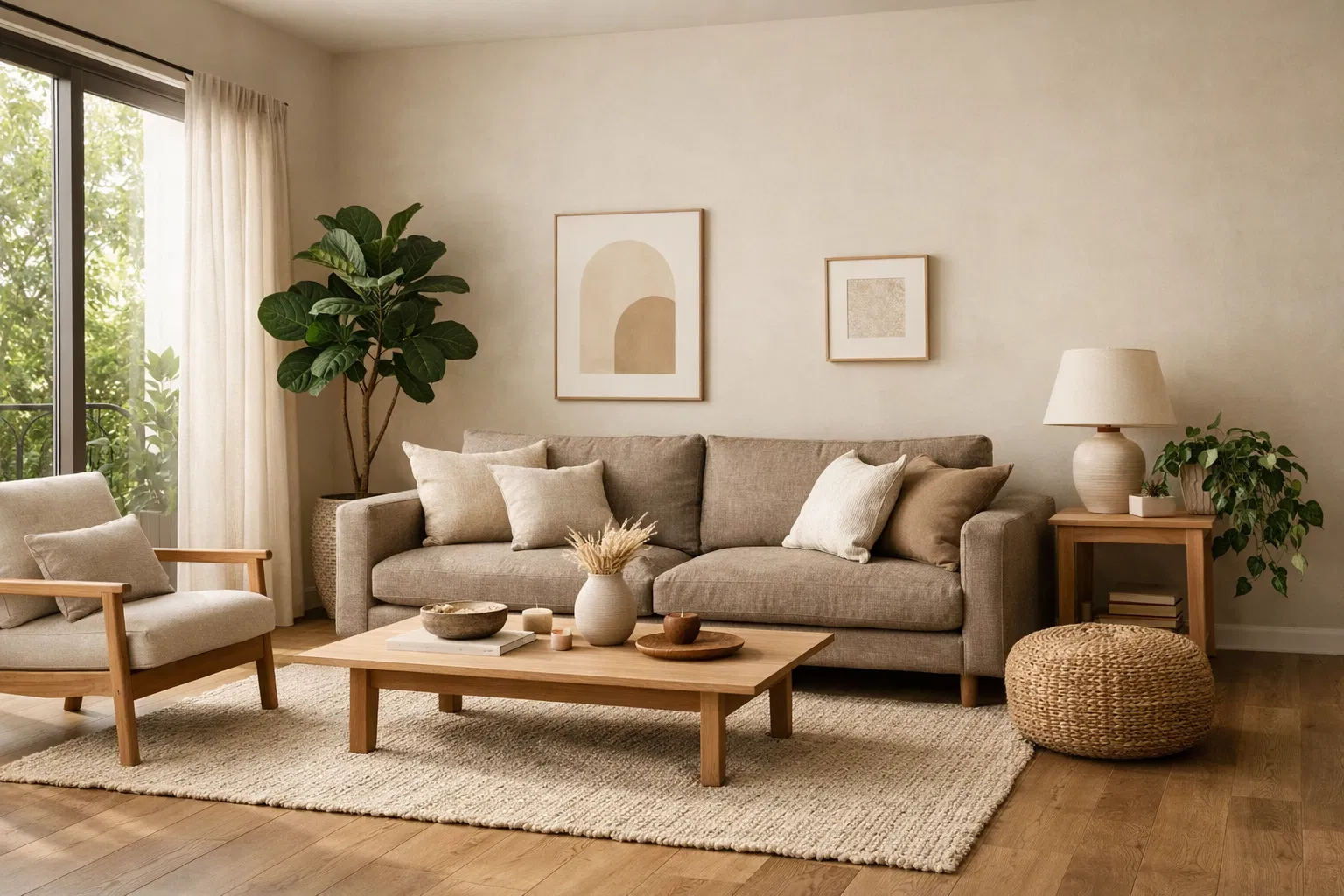 Beautiful minimalist interior space