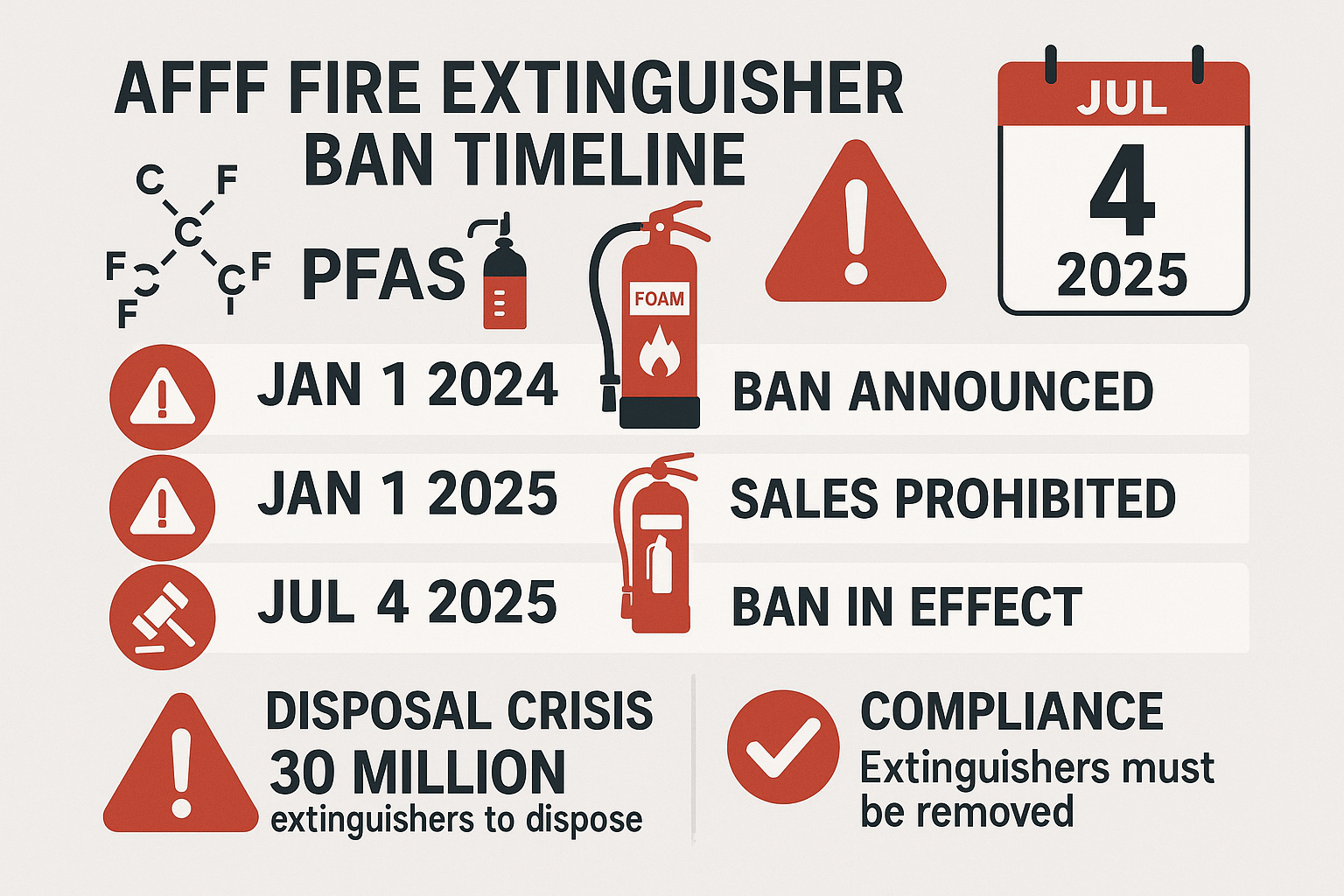 AFFF Fire Extinguisher Ban July 2025: The £1.6 Trillion Environmental Crisis Landing on Your Doorstep 3 AFFF Ban Timeline July 2025