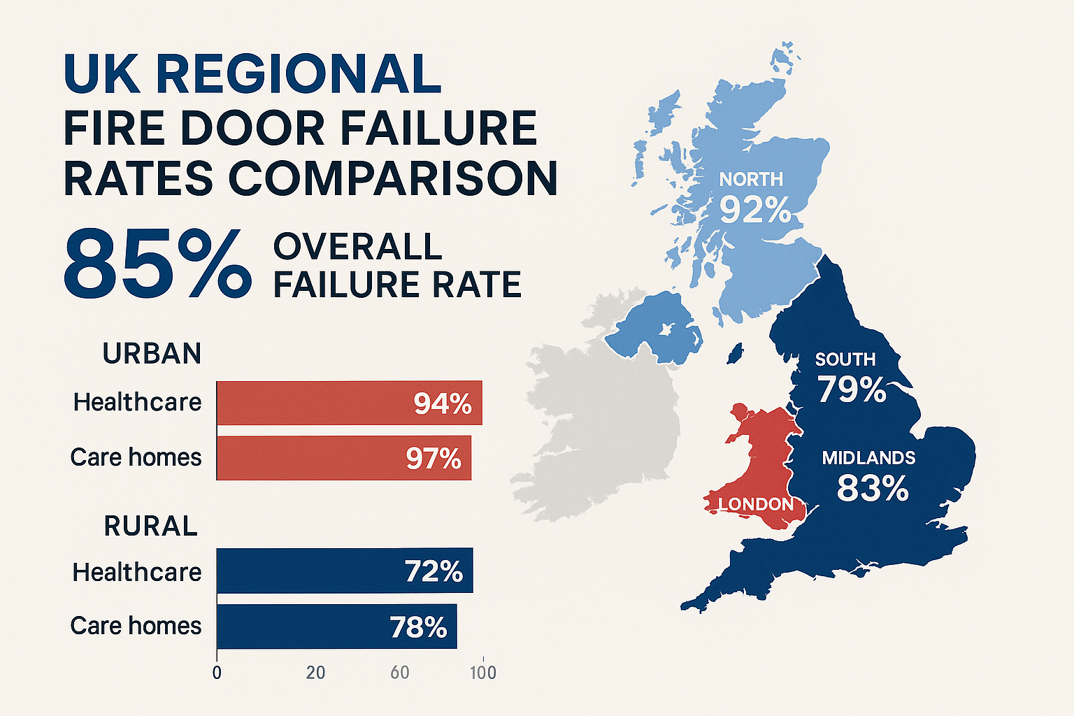 Fire Doors Regulations: Ensuring Safety and Compliance 3 UK Regional Fire Door Failure Rates Comparison