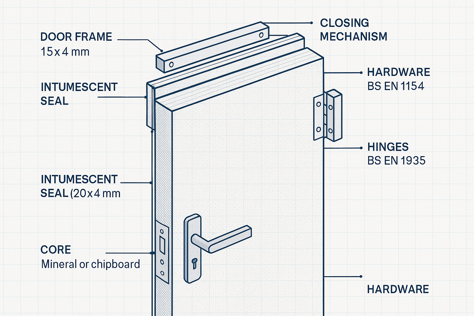 Fire Doors Regulations: Ensuring Safety and Compliance 4 Fire Door Construction Technical Diagram