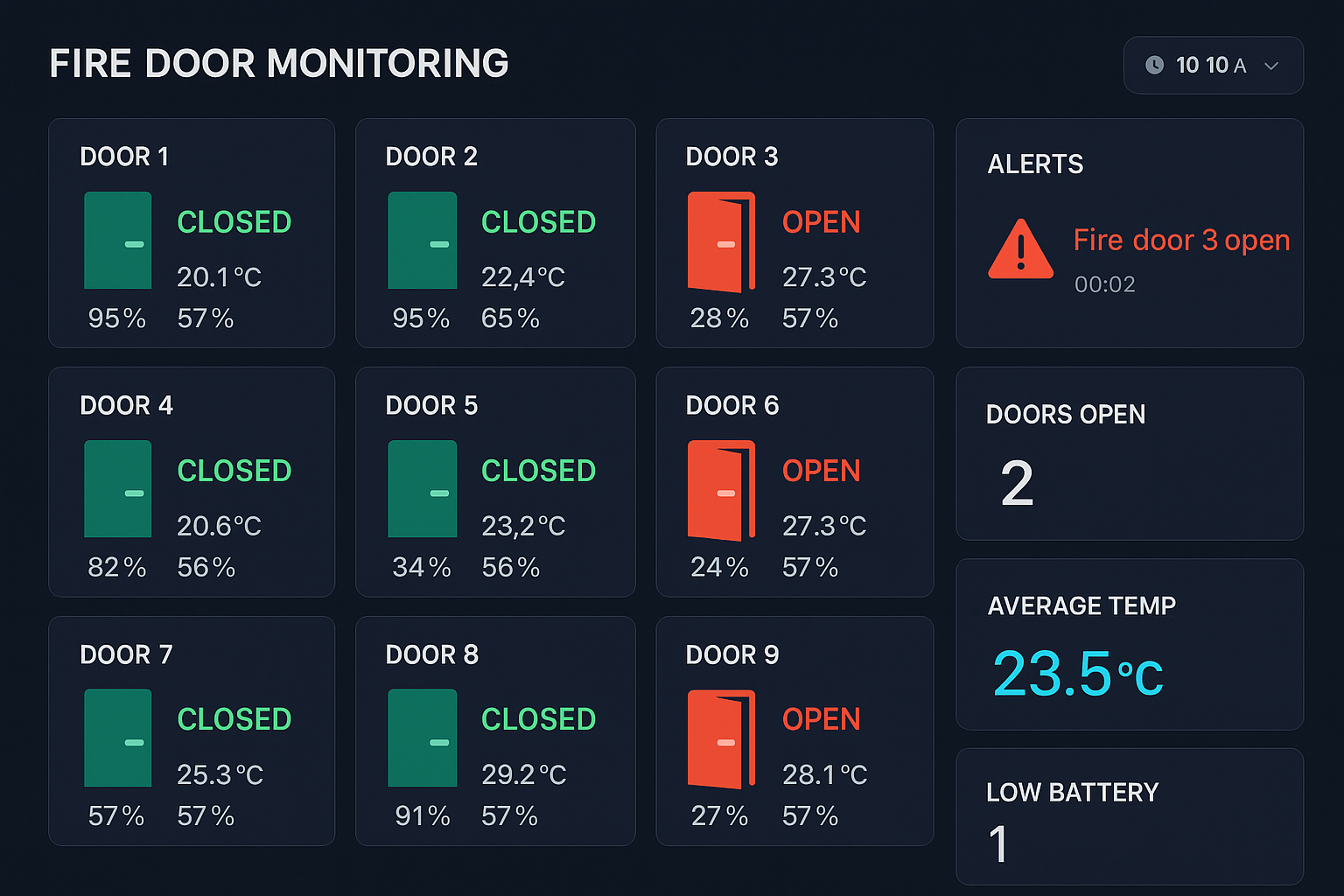 Fire Doors Regulations: Ensuring Safety and Compliance 15 IoT Fire Door Monitoring Dashboard