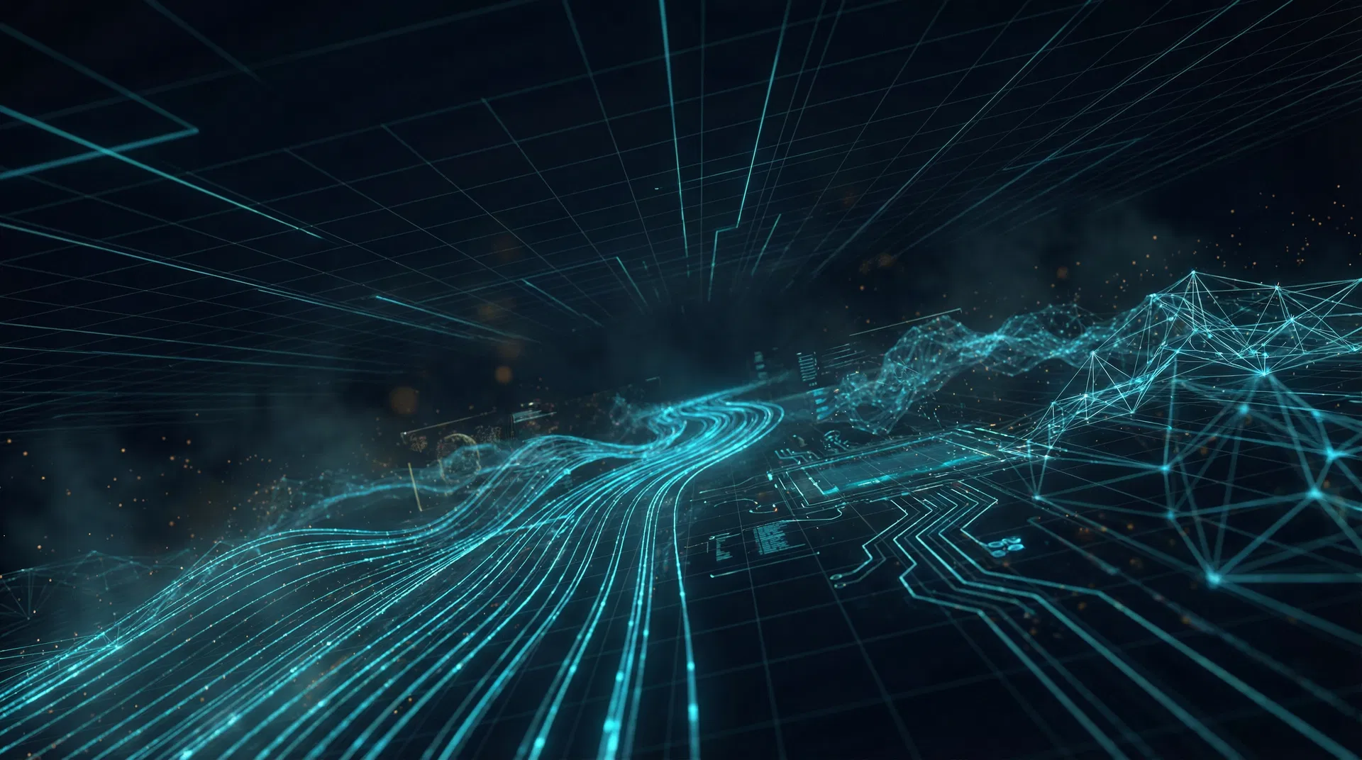 NeuralOps AI Agency - futuristic digital landscape representing AI automation