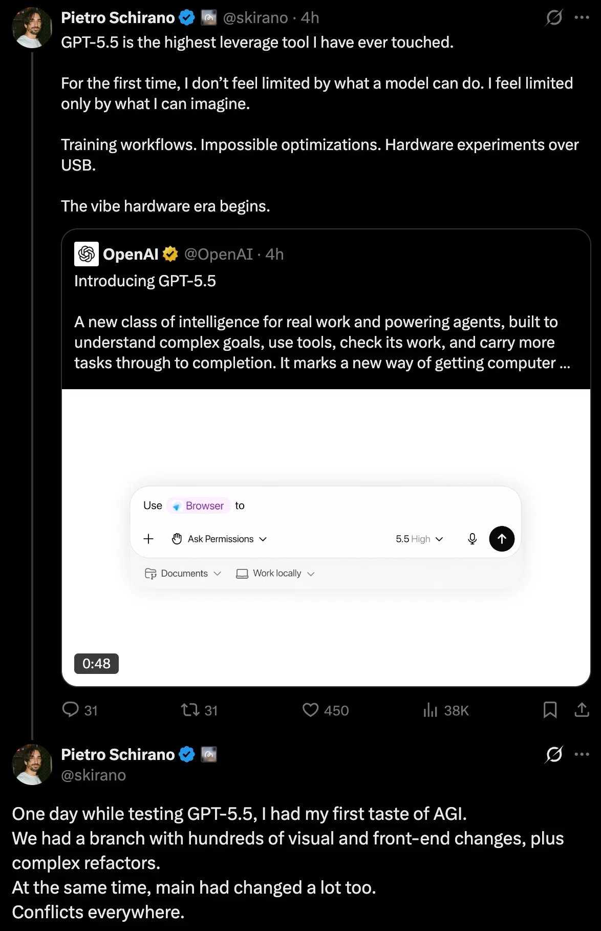 Pietro Schirano氏のツイート