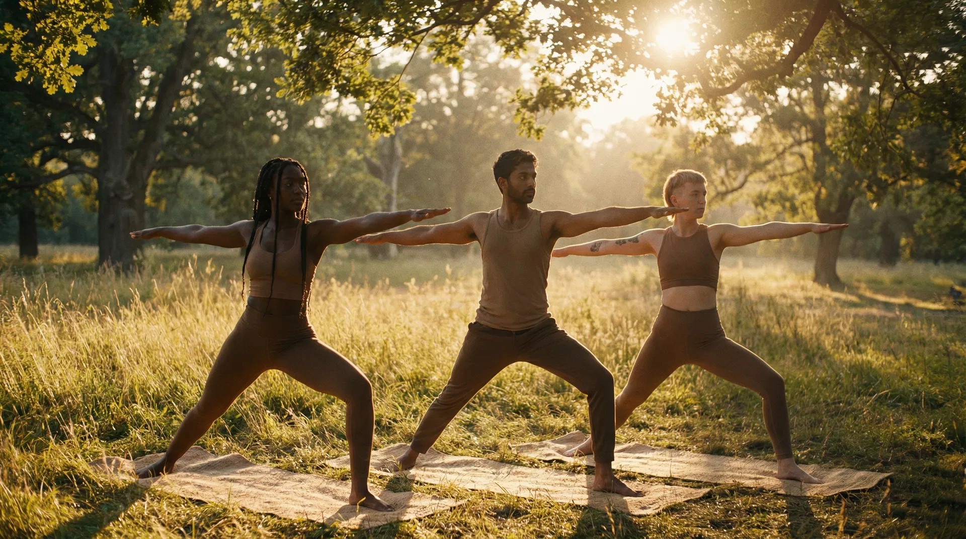 Outdoor yoga wellness