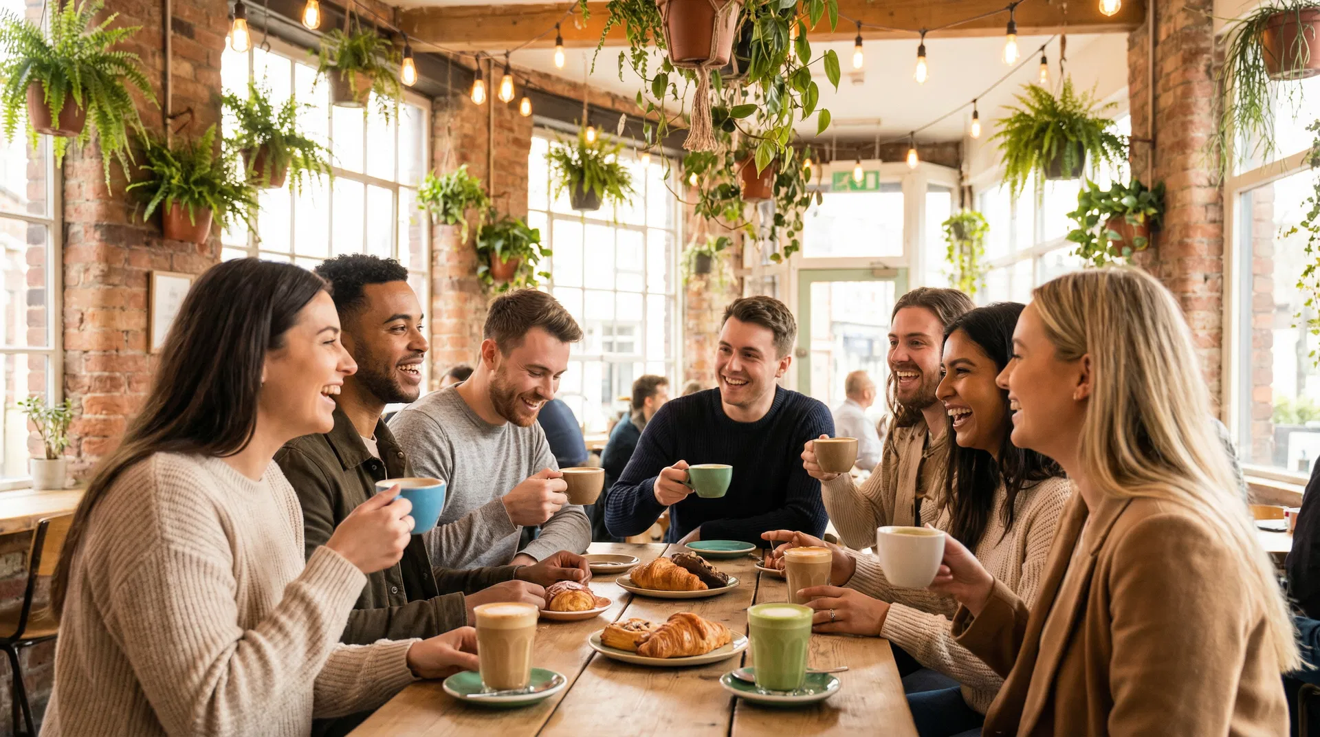Young adults at cafe