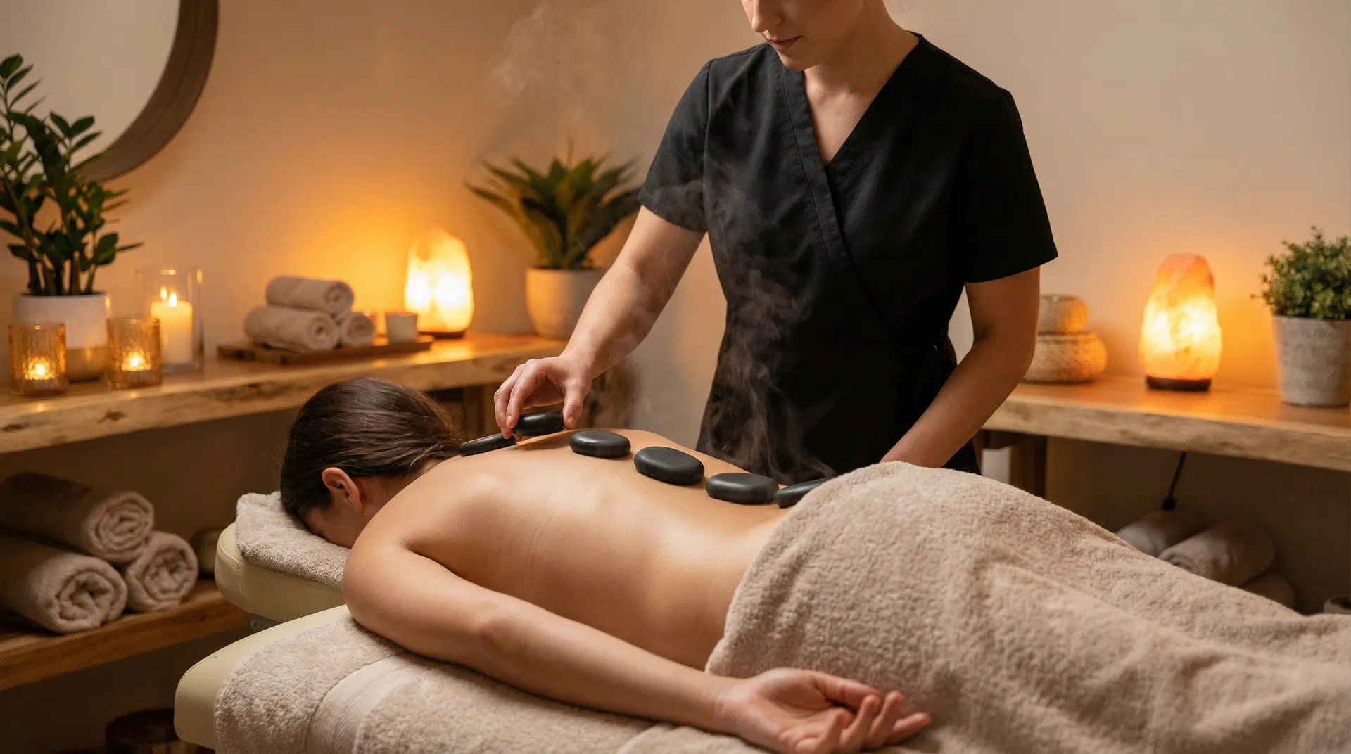 Massagem com Pedras Quentes: Calor Terapêutico para Relaxamento Profundo