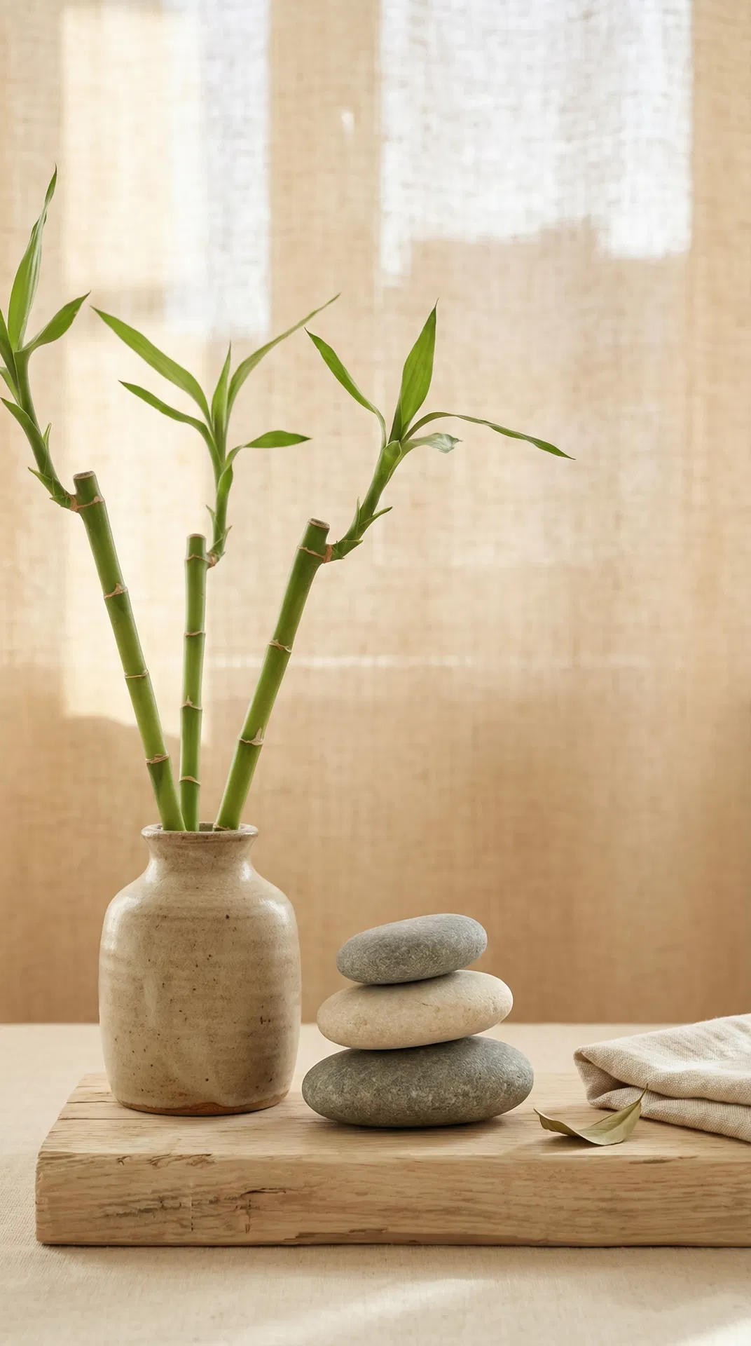 Bambu zen decorativo representando tranquilidade e bem-estar