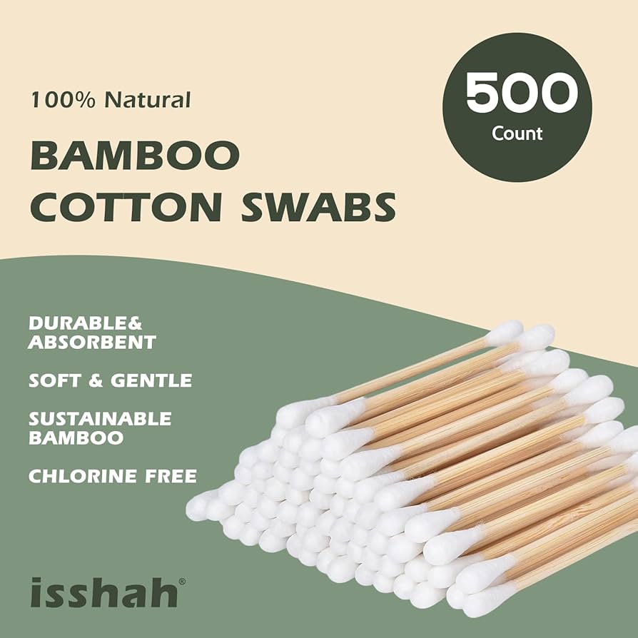 Sustainable bamboo cotton swabs