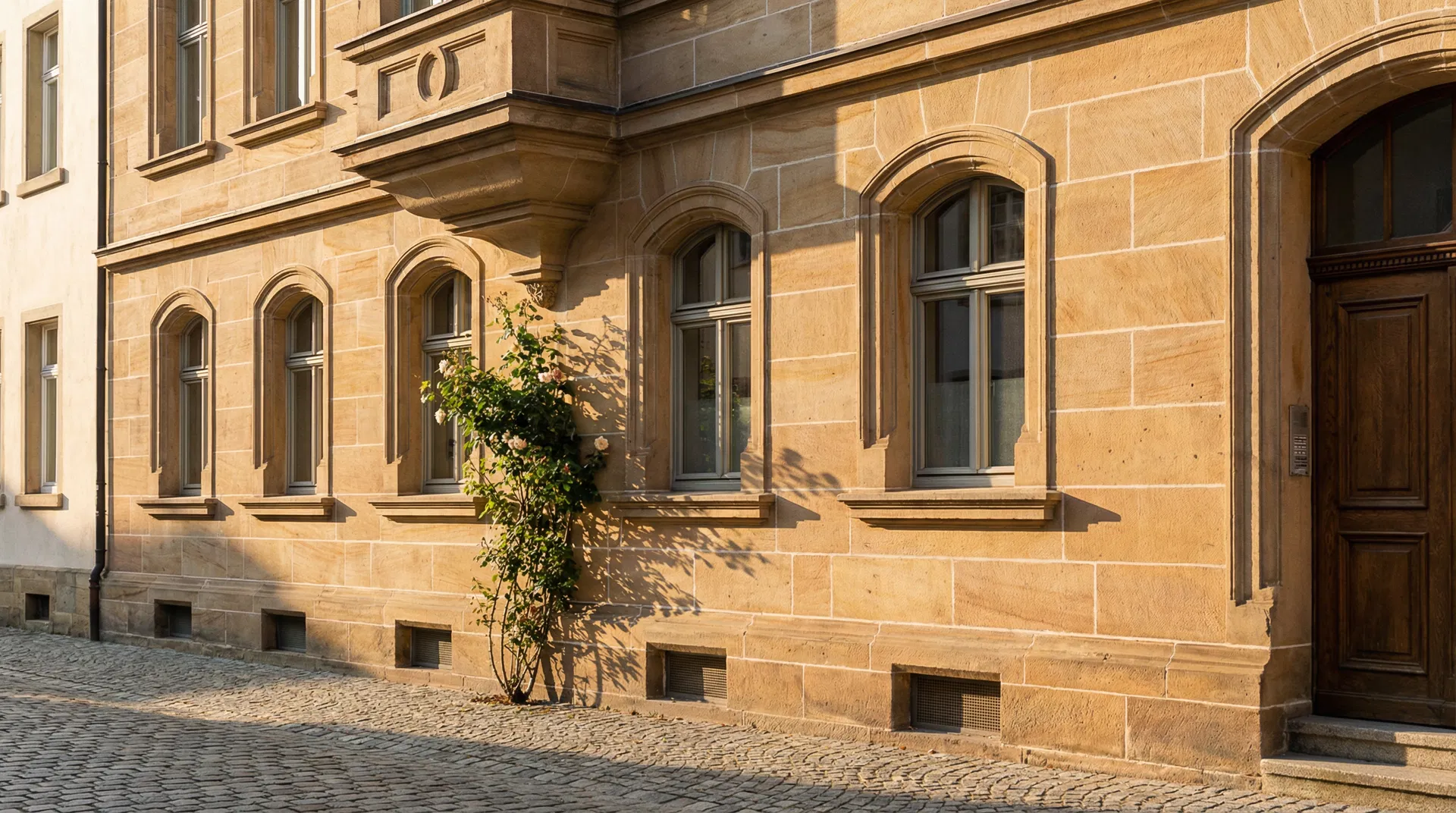 Verwitterte Sandsteinfassade - Sanierung erforderlich