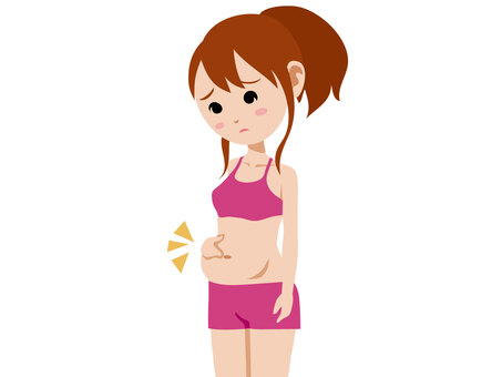 ぽっこりお腹のイラスト