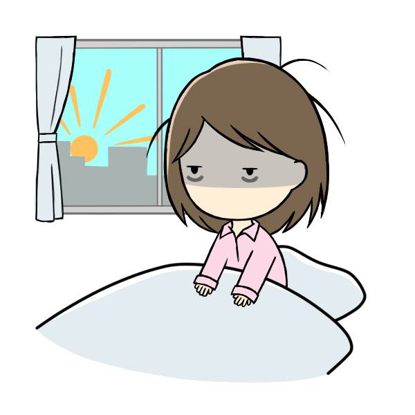 疲労感のある女性のイラスト